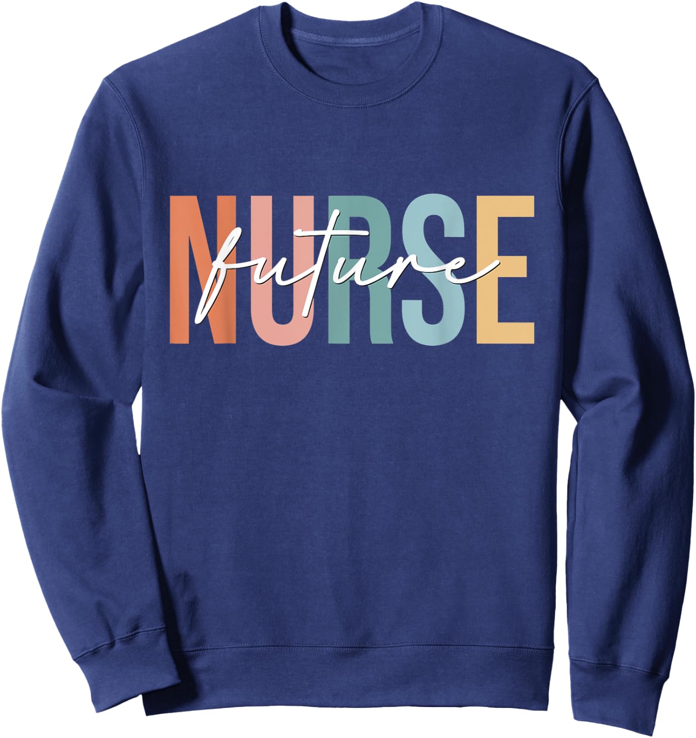 Boho Retro Vintage Future Nurse Stethoscope Nursing Sweatshirt - Sweatshirt | Navy