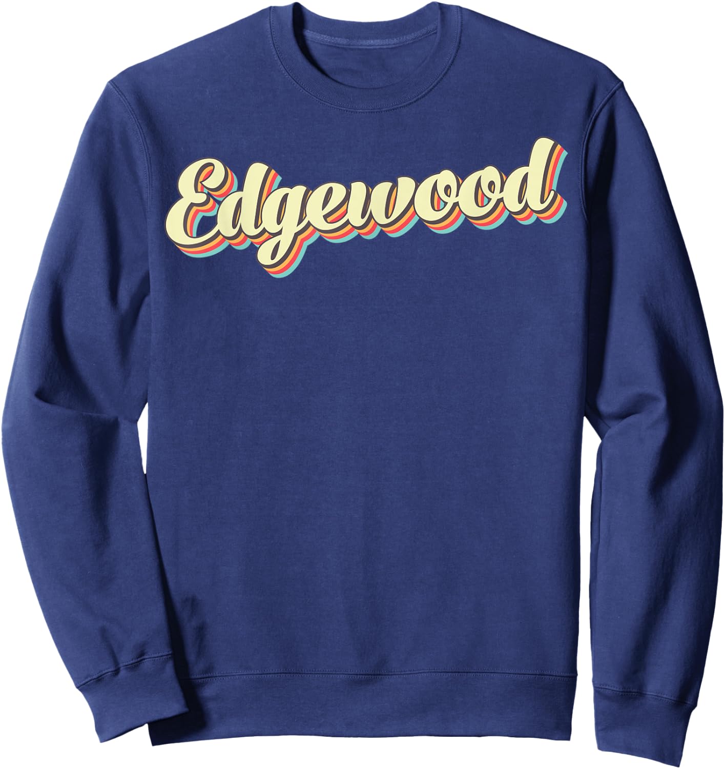 Edgewood Retro Art Baseball Font Vintage Sweatshirt - Sweatshirt | Navy