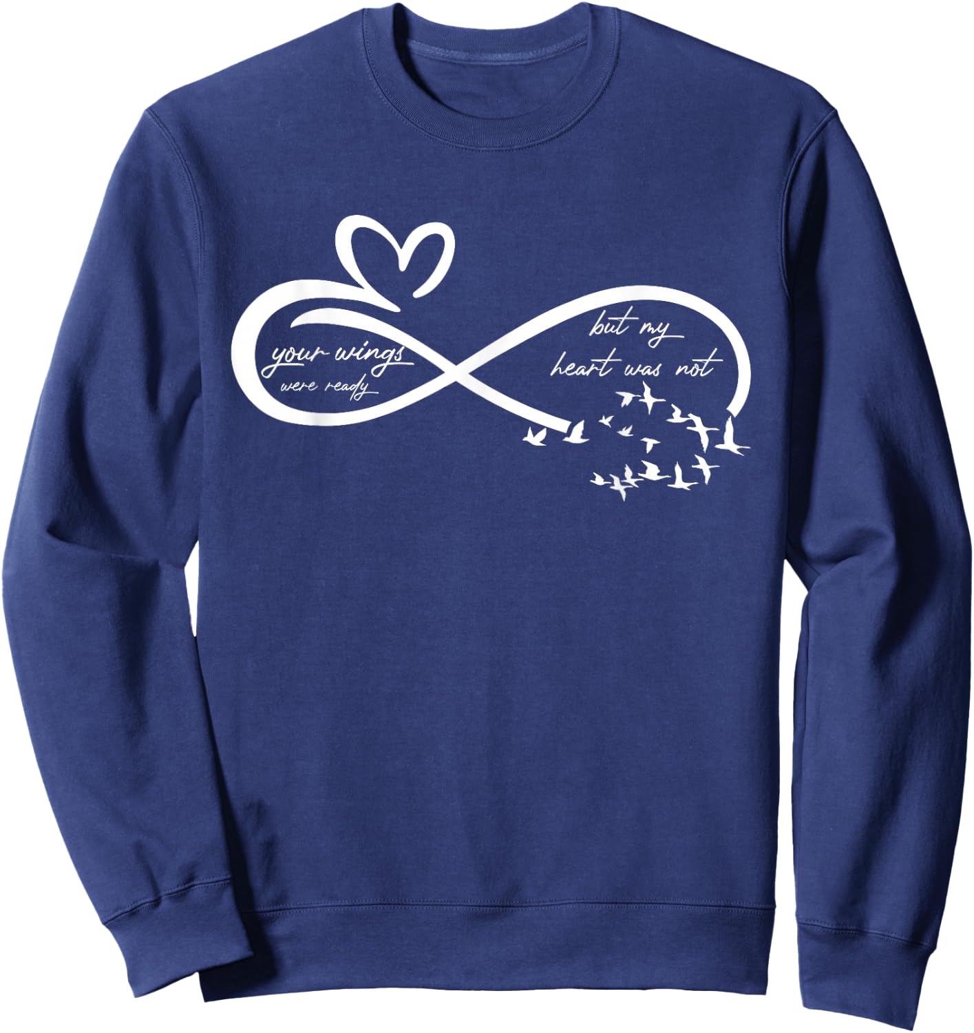 Vintage Memorial Heart Love Sign Grieving Positivity Husband Sweatshirt - Sweatshirt | Navy