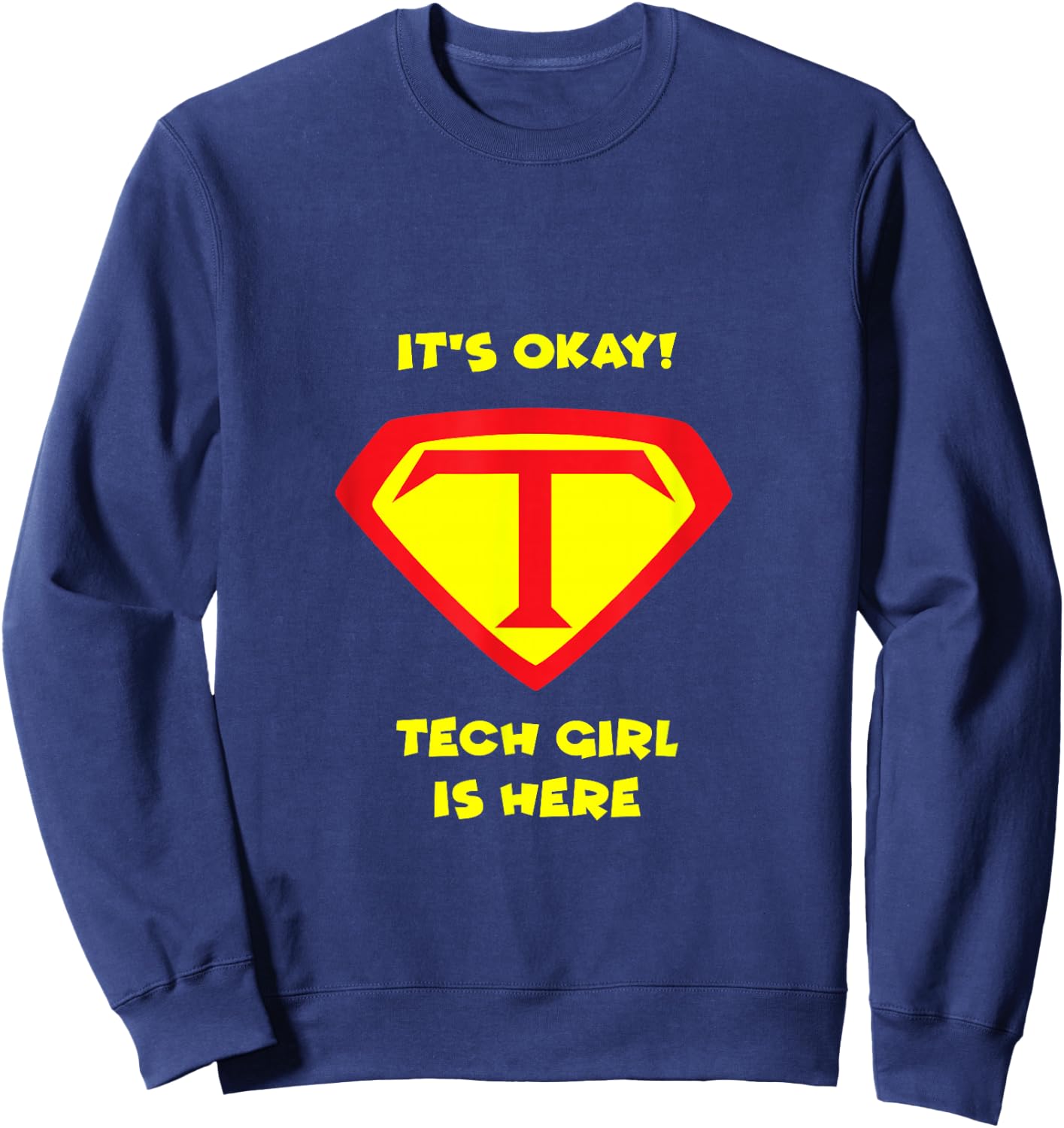 Tech Support Girl Female Computer Technology Design Sweatshirt - Sweatshirt | Navy