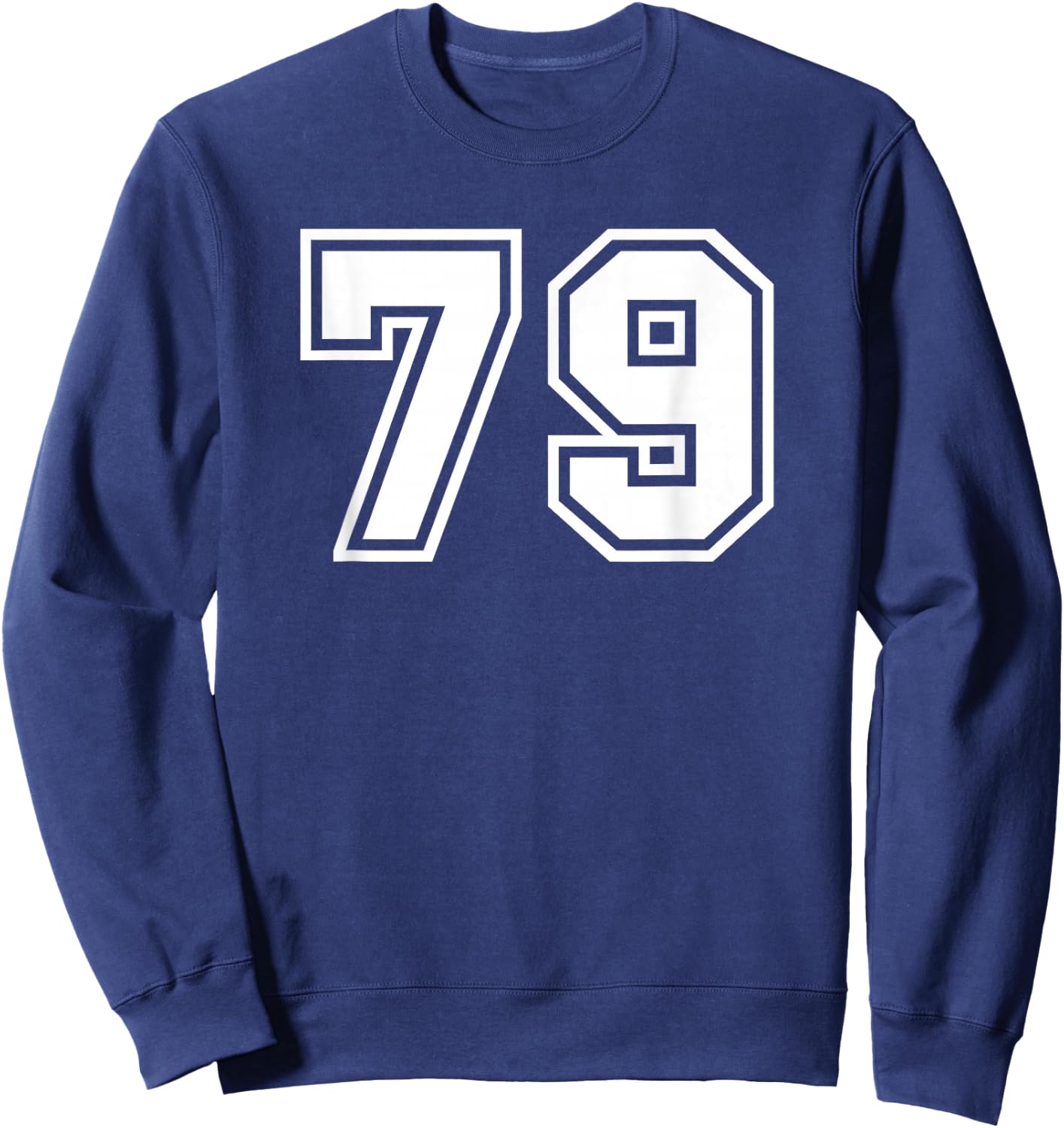 White Sports Team Number #79 Sweatshirt - Sweatshirt | Navy