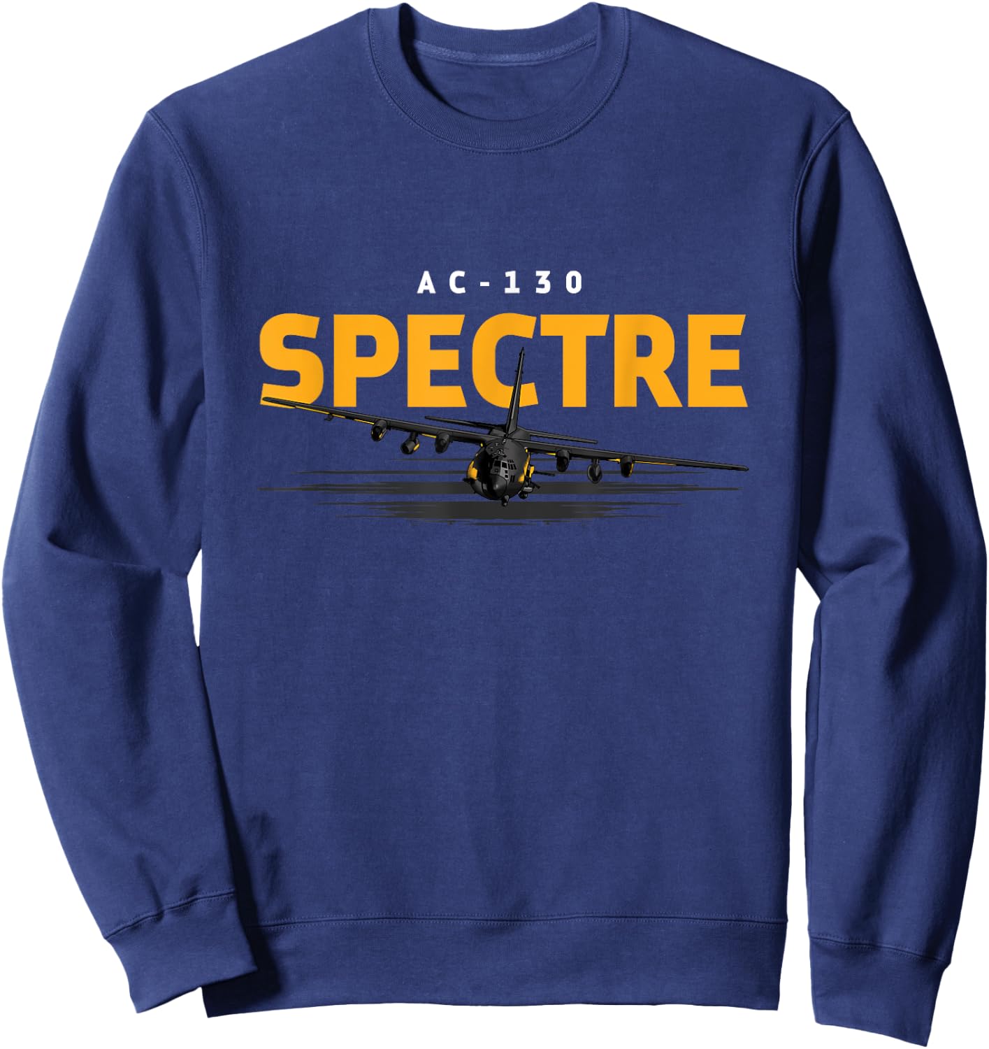 USA Military Warbird AC130 Gunship Airplane Sweatshirt - Sweatshirt | Navy