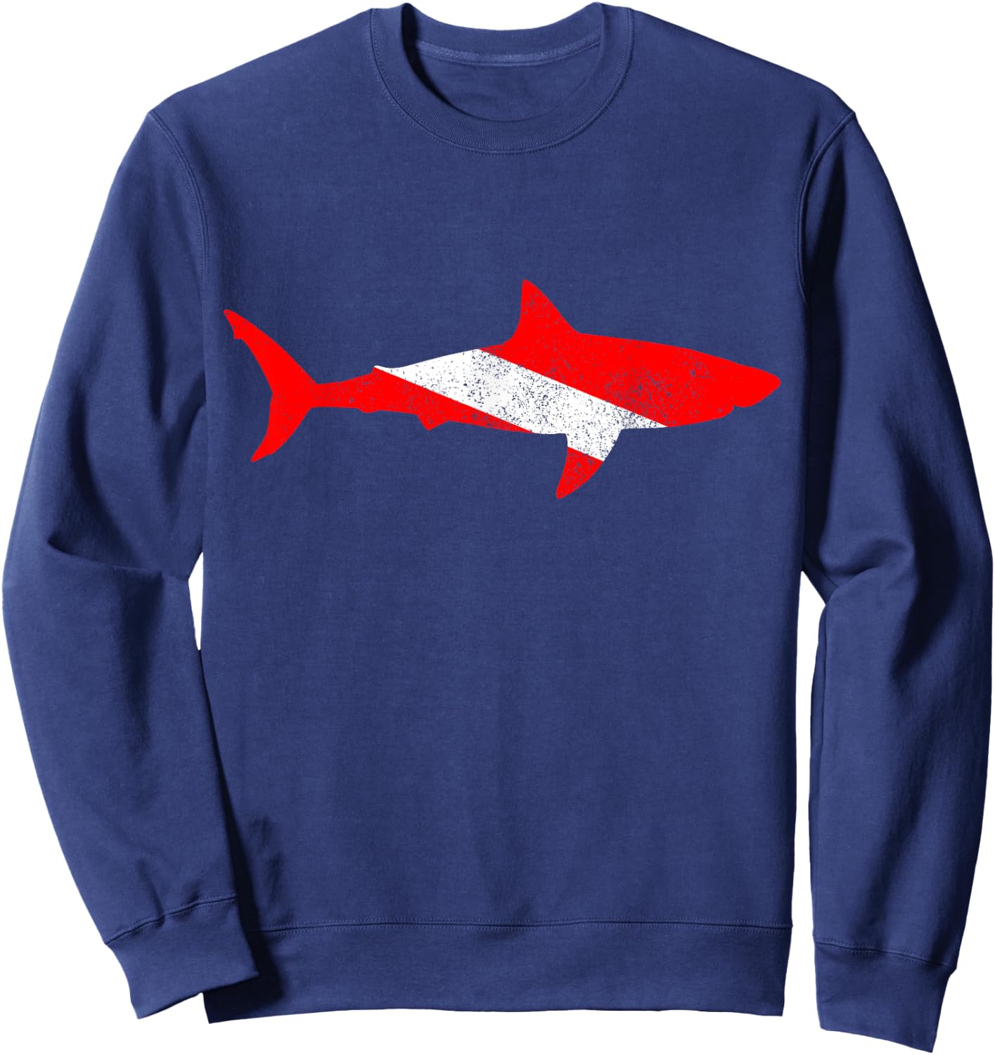 Shark Diving Scuba Diver Scuba Diving Flag Sweatshirt - Sweatshirt | Navy