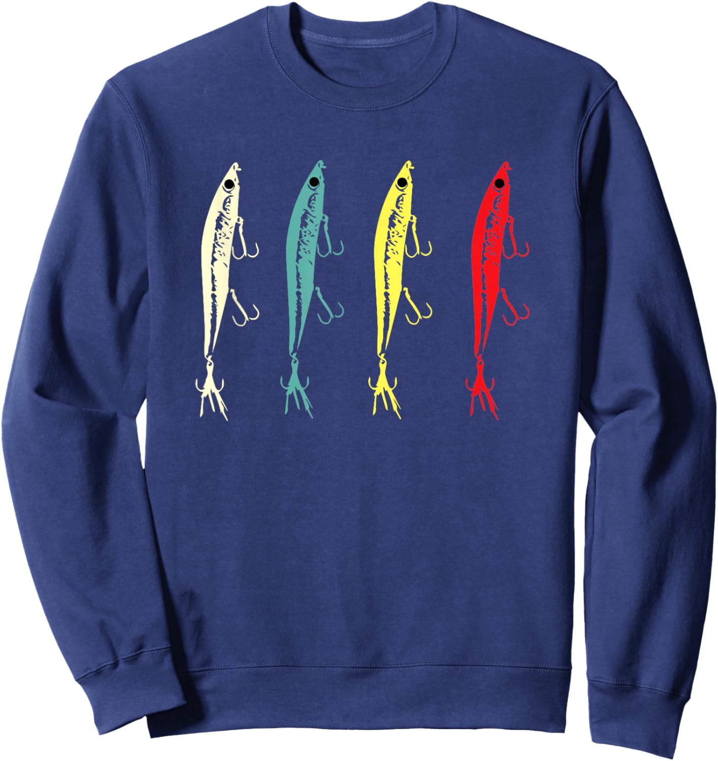 Retro Vintage Fishing Lures - Bass Fishing Sweatshirt - Sweatshirt | Navy