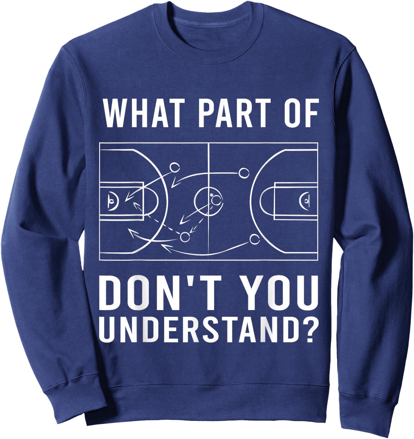 Funny Basketball Coach Women Tactic Diagram Board Sweatshirt - Sweatshirt | Navy