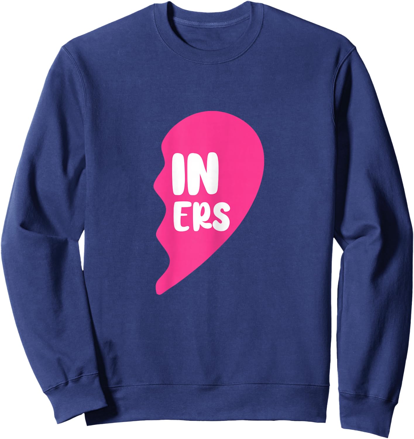 Twin Sisters Half Heart Twins Sibling Matching Sweatshirt - Sweatshirt | Navy