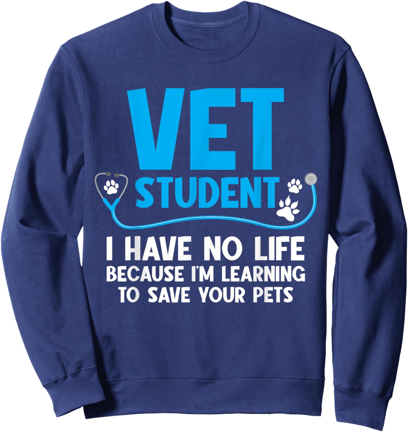 Cool Vet Tech Art Women Vet Assistant Veterinarian Sweatshirt - Sweatshirt | Navy