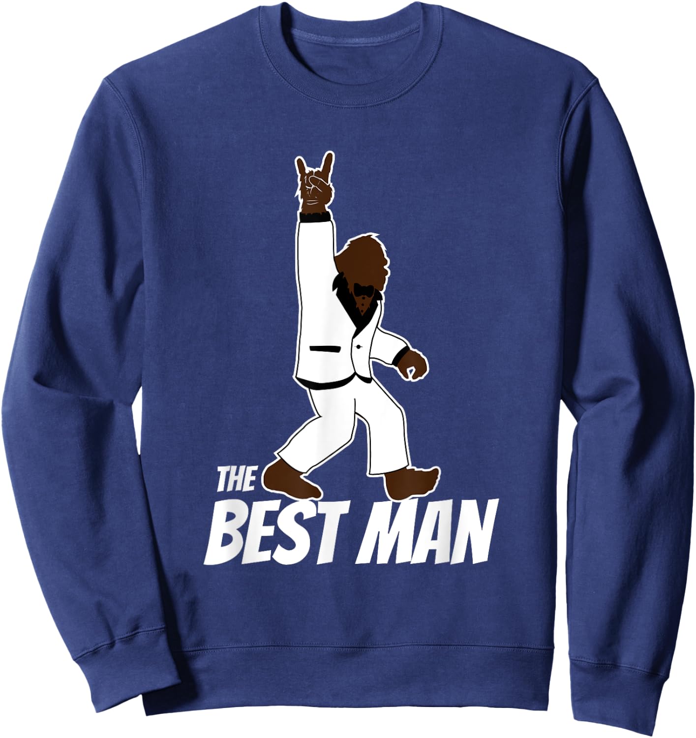 Bigfoot Rock and Roll Best Man Bachelor Party Wedding Gift Sweatshirt - Sweatshirt | Navy