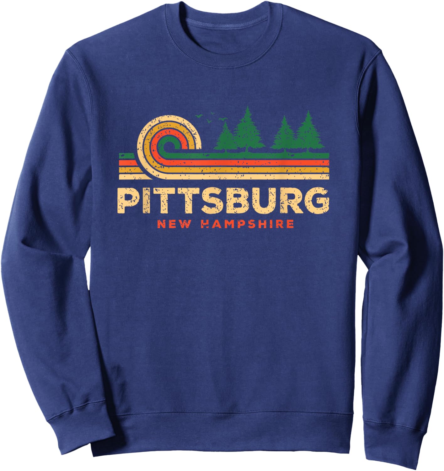 Evergreen Sunset Pittsburgh Forest New Hampshire Woods Sweatshirt - Sweatshirt | Navy