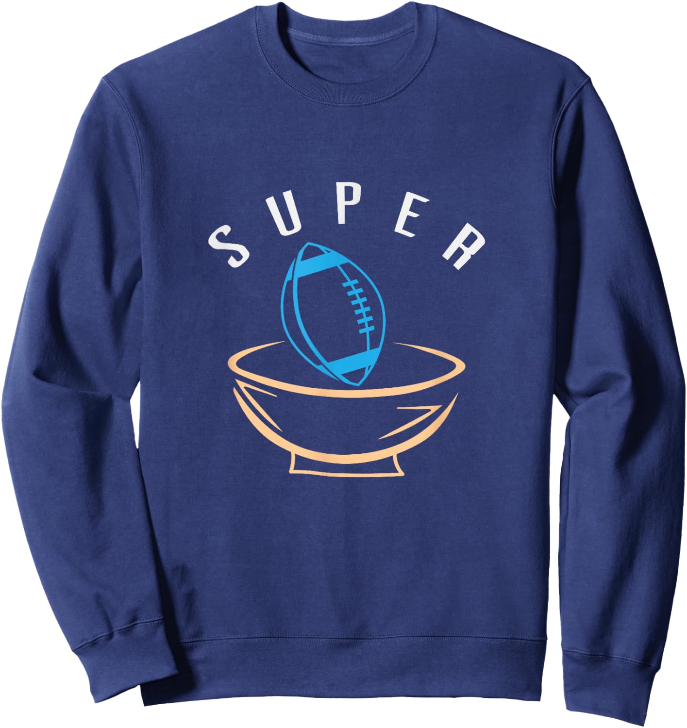 Funny Football with Snack Bowl Funny Gift Man Woman Sweatshirt - Sweatshirt | Navy