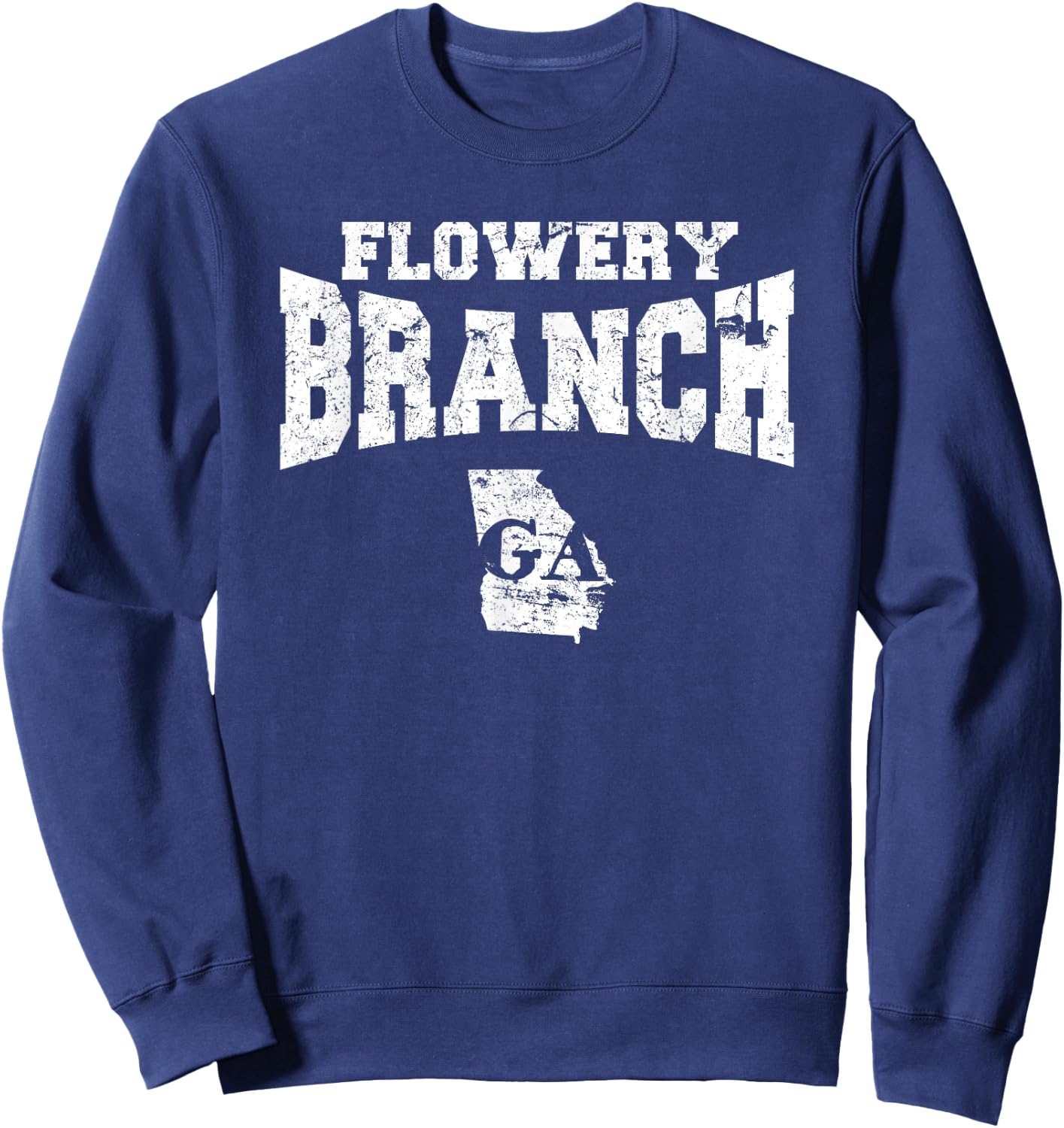 Flowery Branch, GA Vintage Shirt Sweatshirt - Sweatshirt | Navy