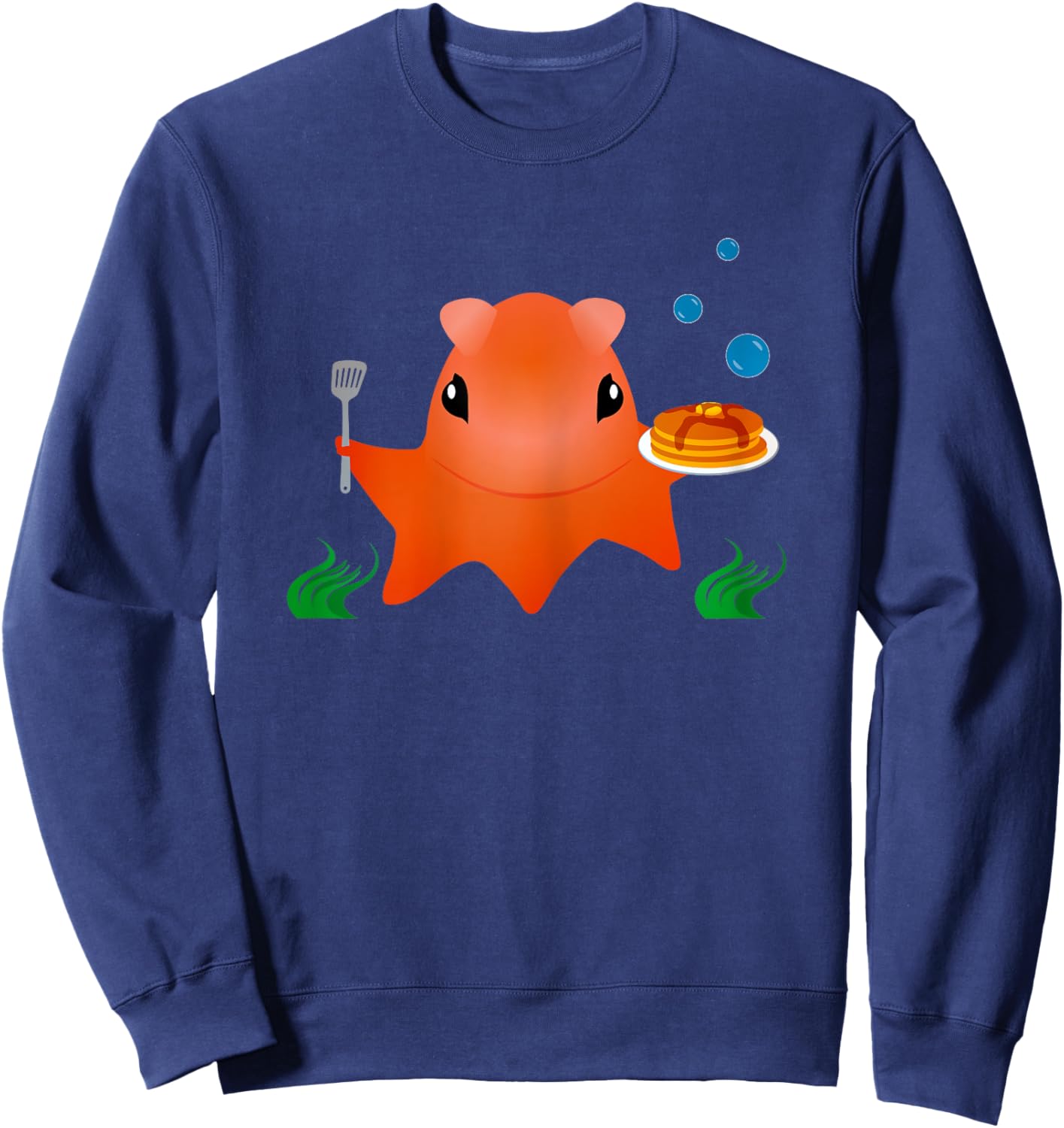 Flapjack Octopus Cooking Up Flapjacks for Kids Sweatshirt - Sweatshirt | Navy