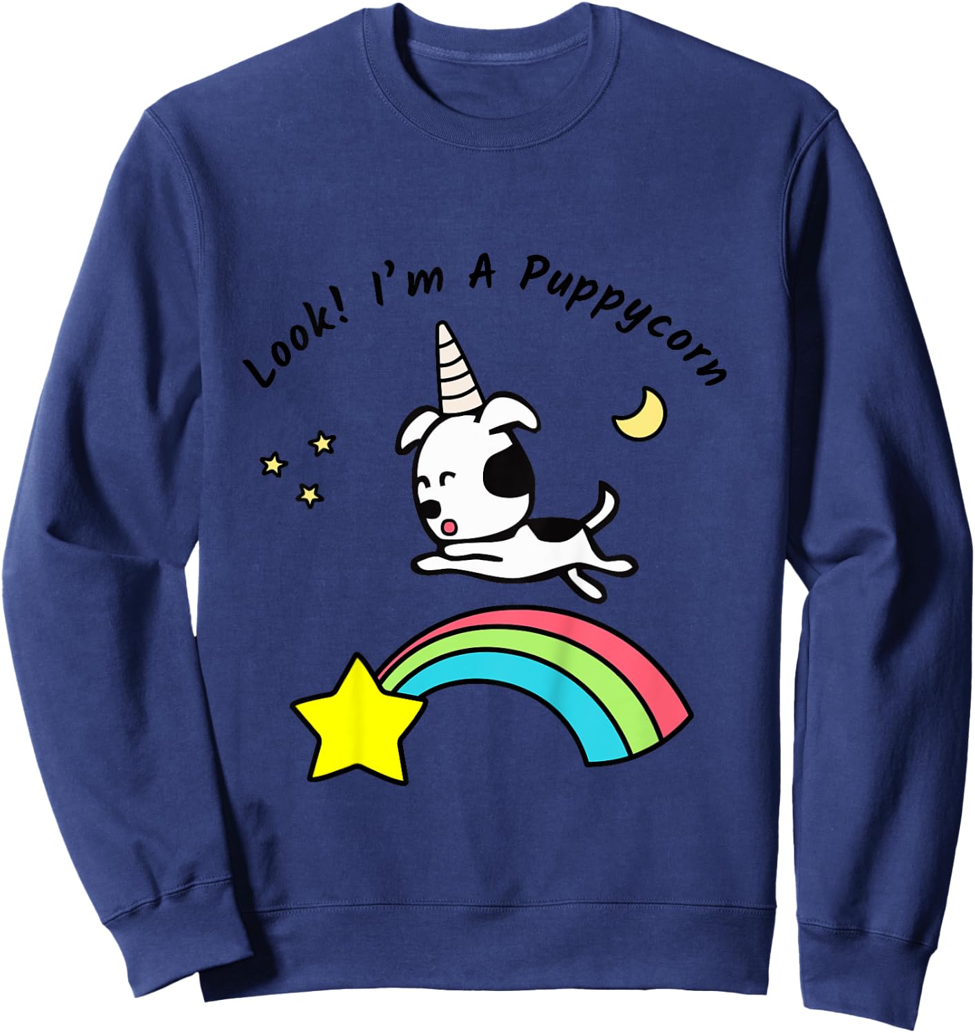 Kids Look I'm a Puppycorn Sweatshirt - Sweatshirt | Navy