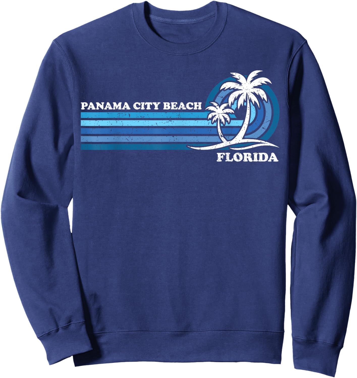 Retro Vintage Family Vacation Florida Panama City Beach Men Women Girls Kids Sweatshirt - Sweatshirt | Navy