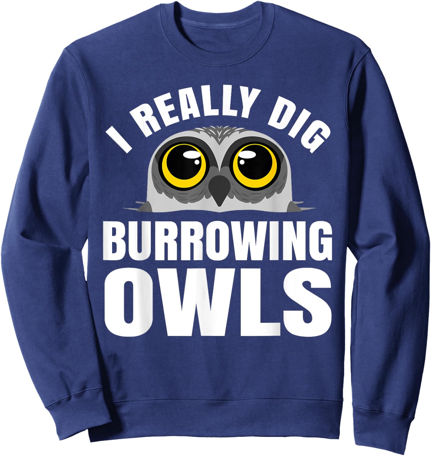 Burrowing Owl Lover Bird Watcher Ornithology Nocturnal Hoot Sweatshirt - Sweatshirt | Navy