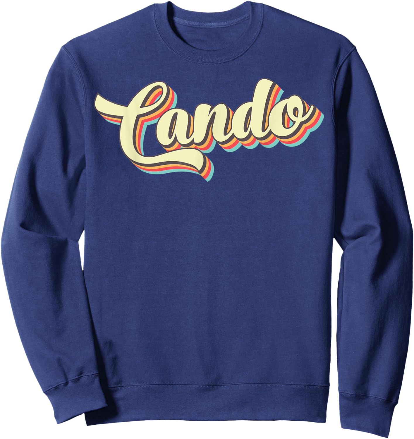 Cando Retro Art Baseball Font Vintage Sweatshirt - Sweatshirt | Navy