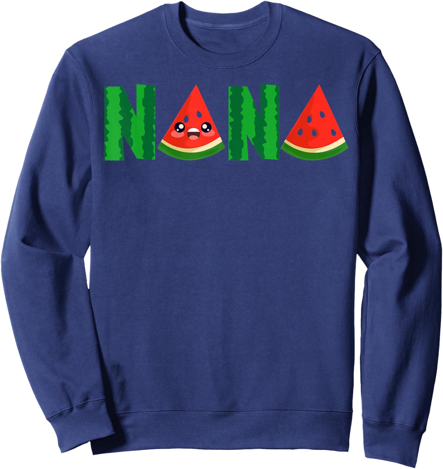 Nana Watermelon Tropical Summer Fruit Melon Sweatshirt - Sweatshirt | Navy