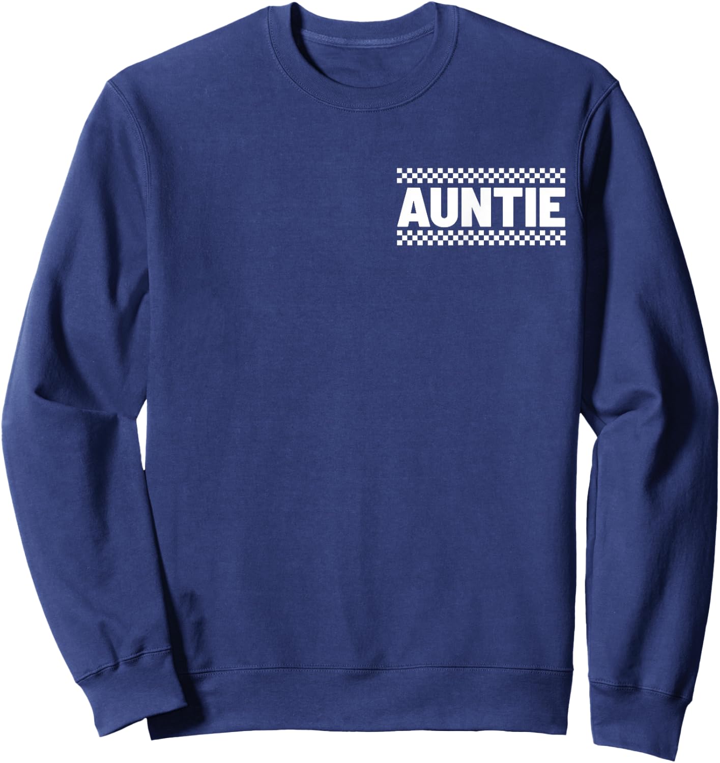 Auntie Hosting Race Car Pit Crew Checkered Birthday Party Sweatshirt - Sweatshirt | Navy