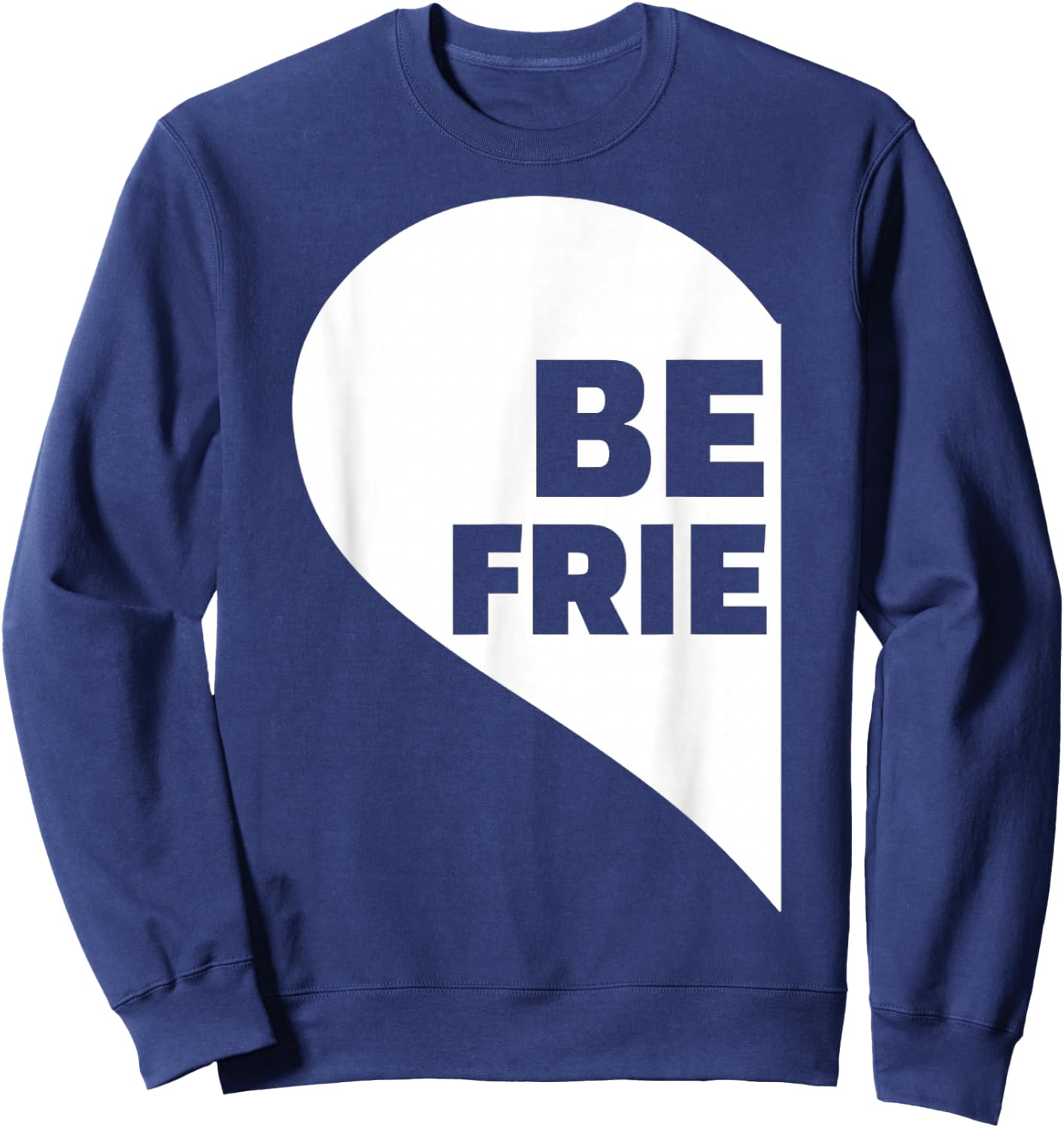 Best Friends Left Heart Half Sweatshirt - Sweatshirt | Navy