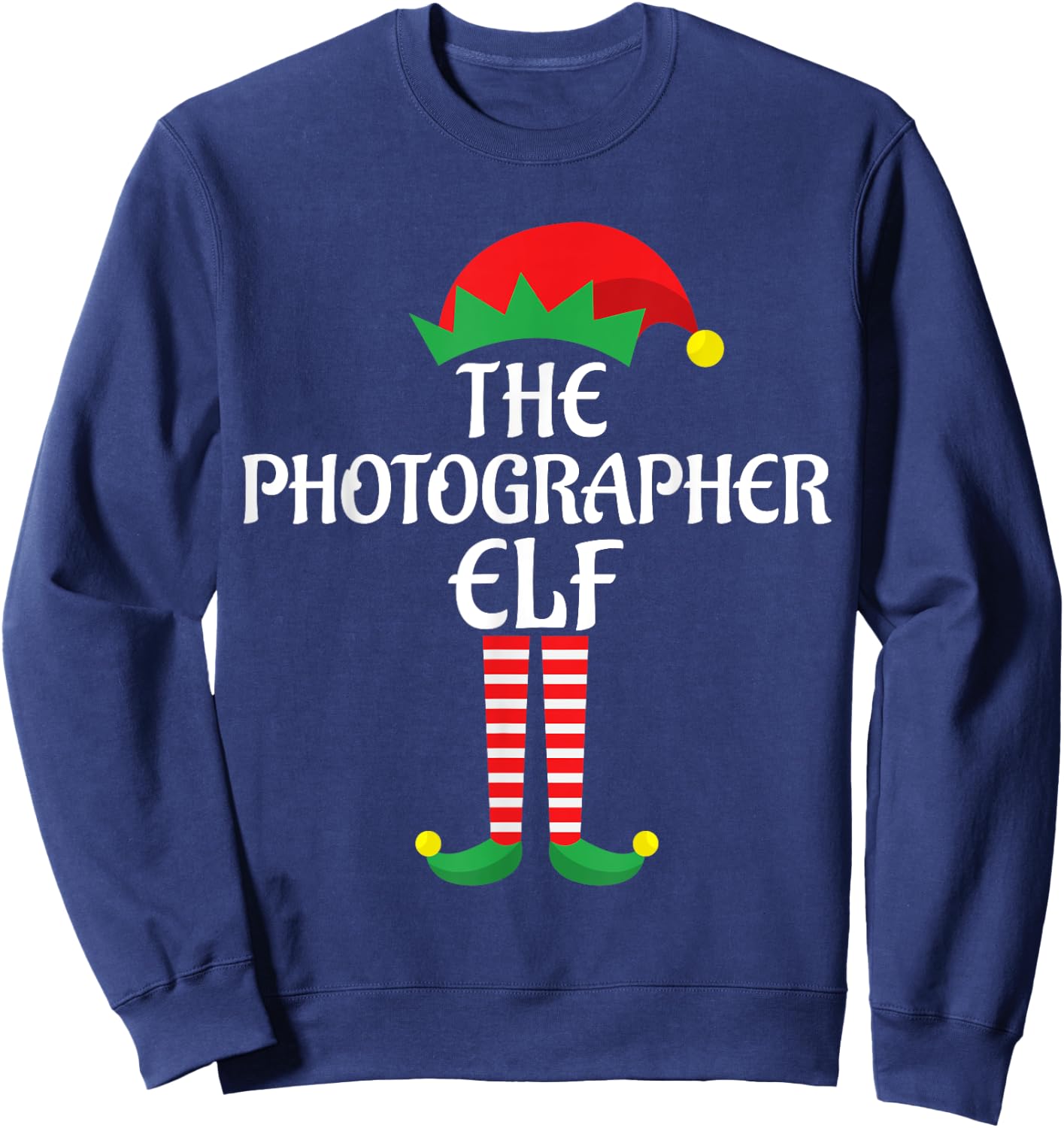 Photographer Elf Christmas Theme Family Group Matching Xmas Sweatshirt - Sweatshirt | Navy