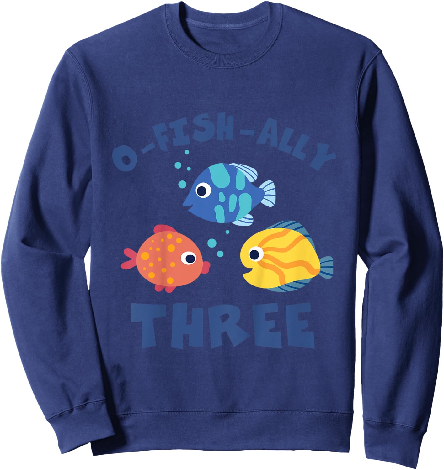 Kids 3rd Birthday Shirt Ofishally 3 Gift Three Year Old Boy Sweatshirt - Sweatshirt | Navy