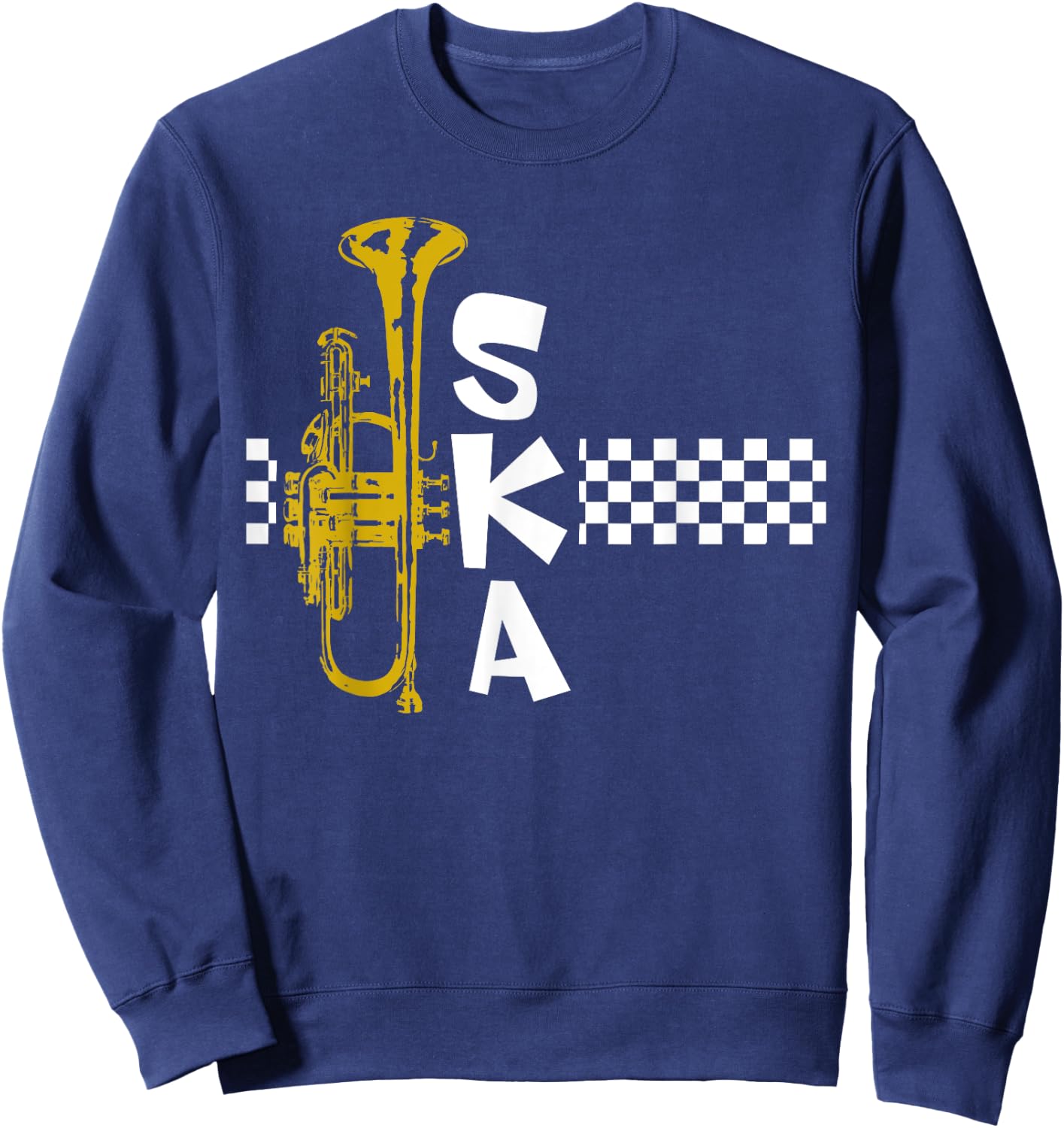 SKA Trumpet and Squares Sweatshirt - Sweatshirt | Navy