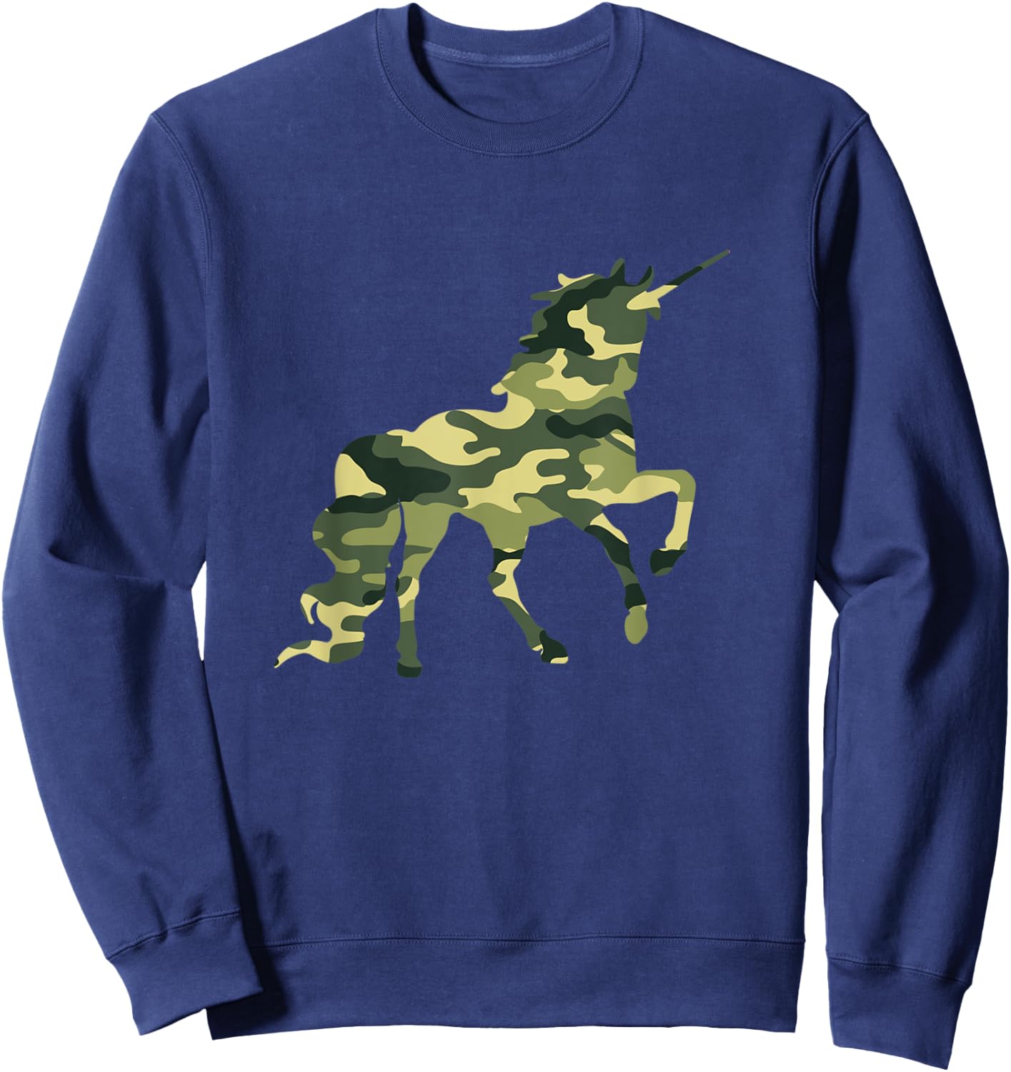 Funny Military Unicorn Gift Cute Camo Graphic Army Unicorn Sweatshirt - Sweatshirt | Navy