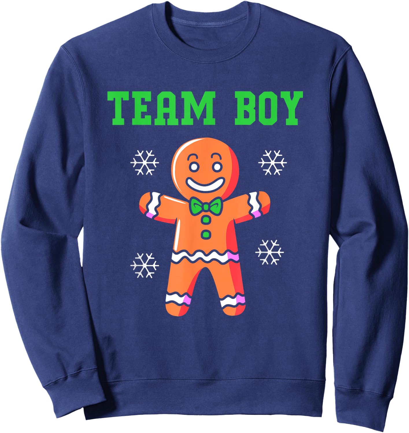 Christmas Gingerbread Man Team Boy Gender Reveal Sweatshirt - Sweatshirt | Navy