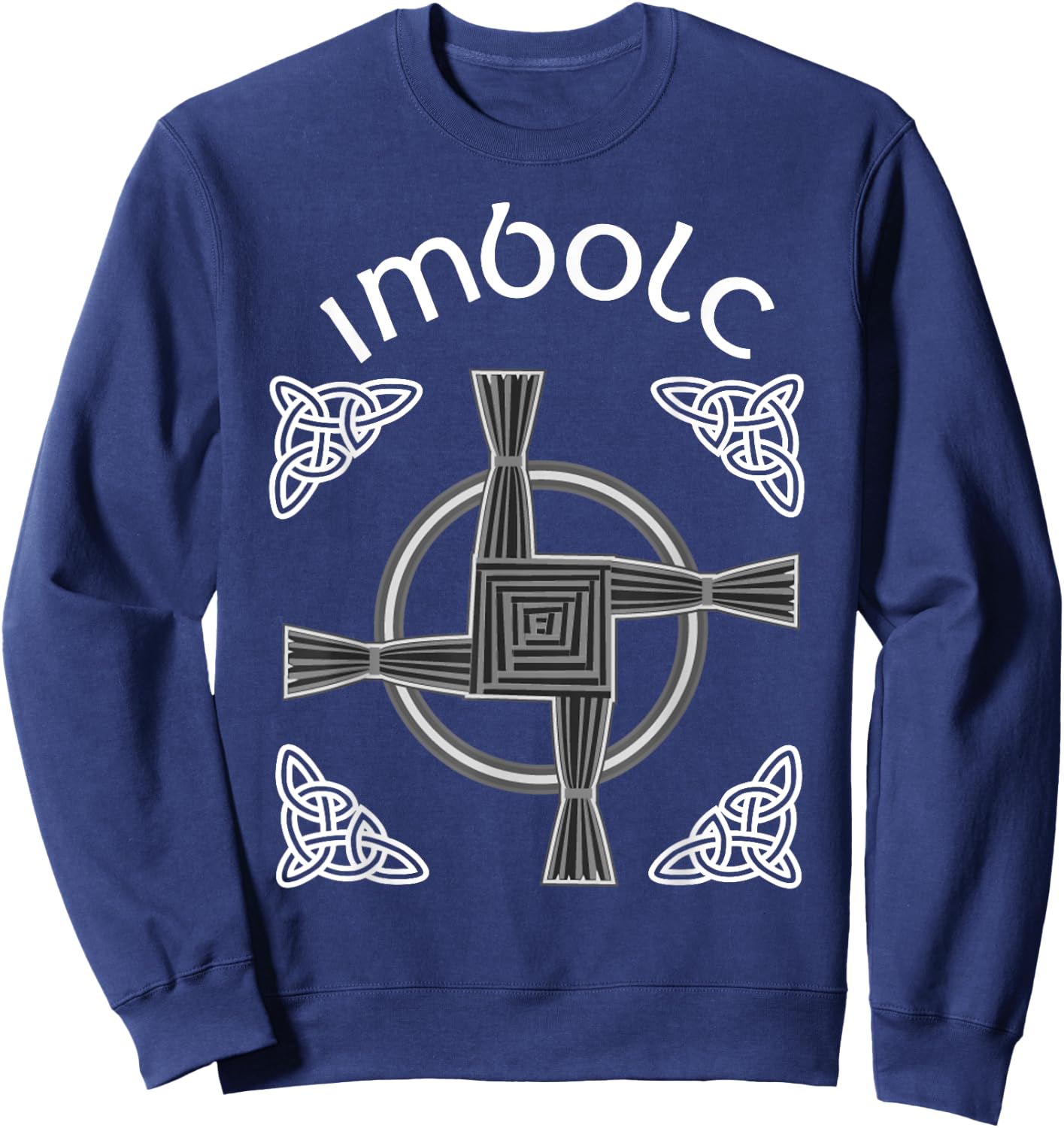 Imbolc Celtic St Brigids Cross Irish Gaelic Christian Sweatshirt - Sweatshirt | Navy