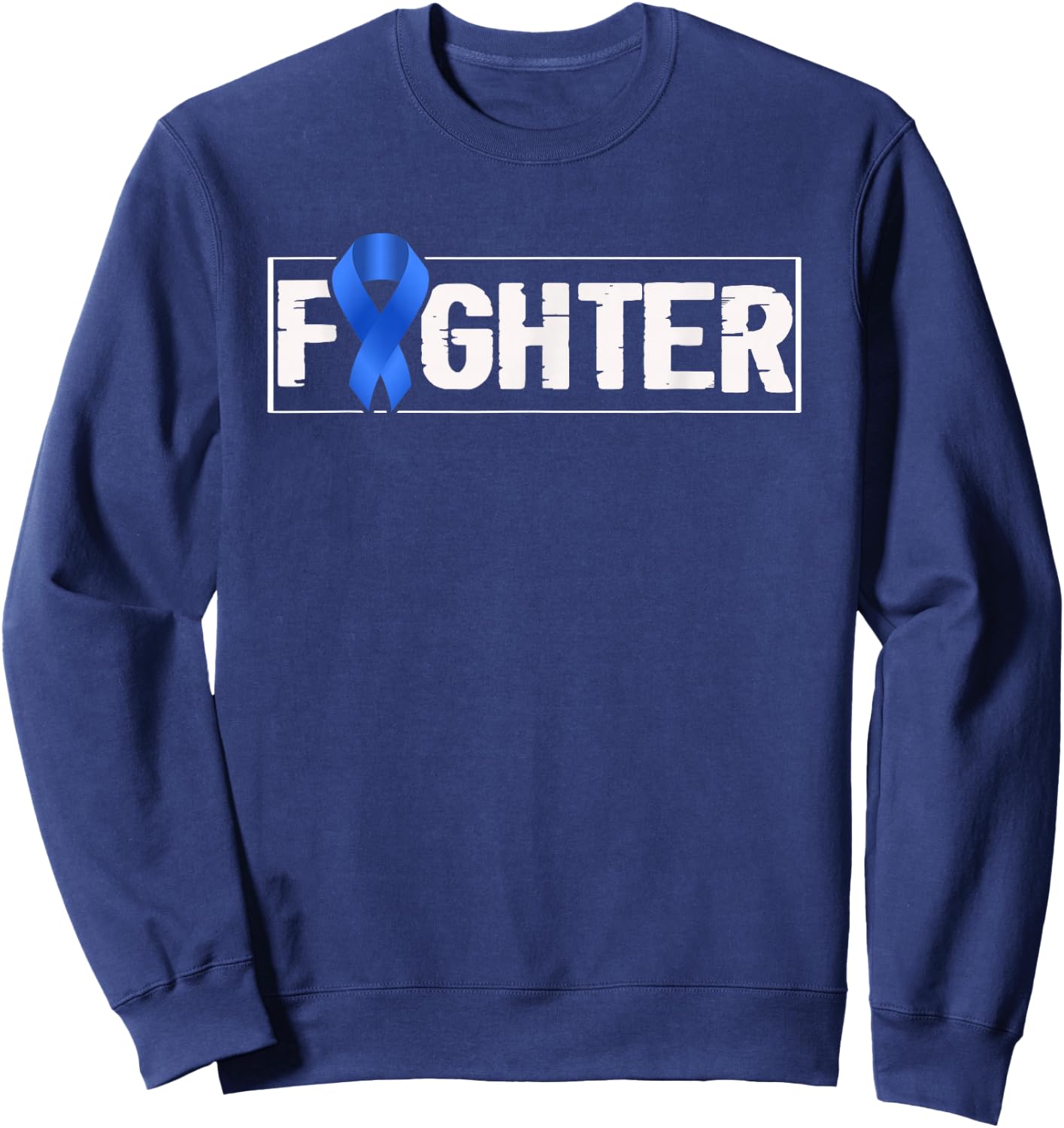 Child Abuse Prevention Month Fighter Awareness Blue Ribbon Sweatshirt - Sweatshirt | Navy