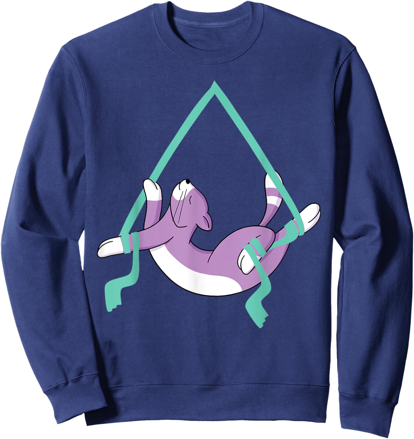 Aerialist Cat Aerial Profession Yoga Fitness Women Girls Kids Sweatshirt - Sweatshirt | Navy