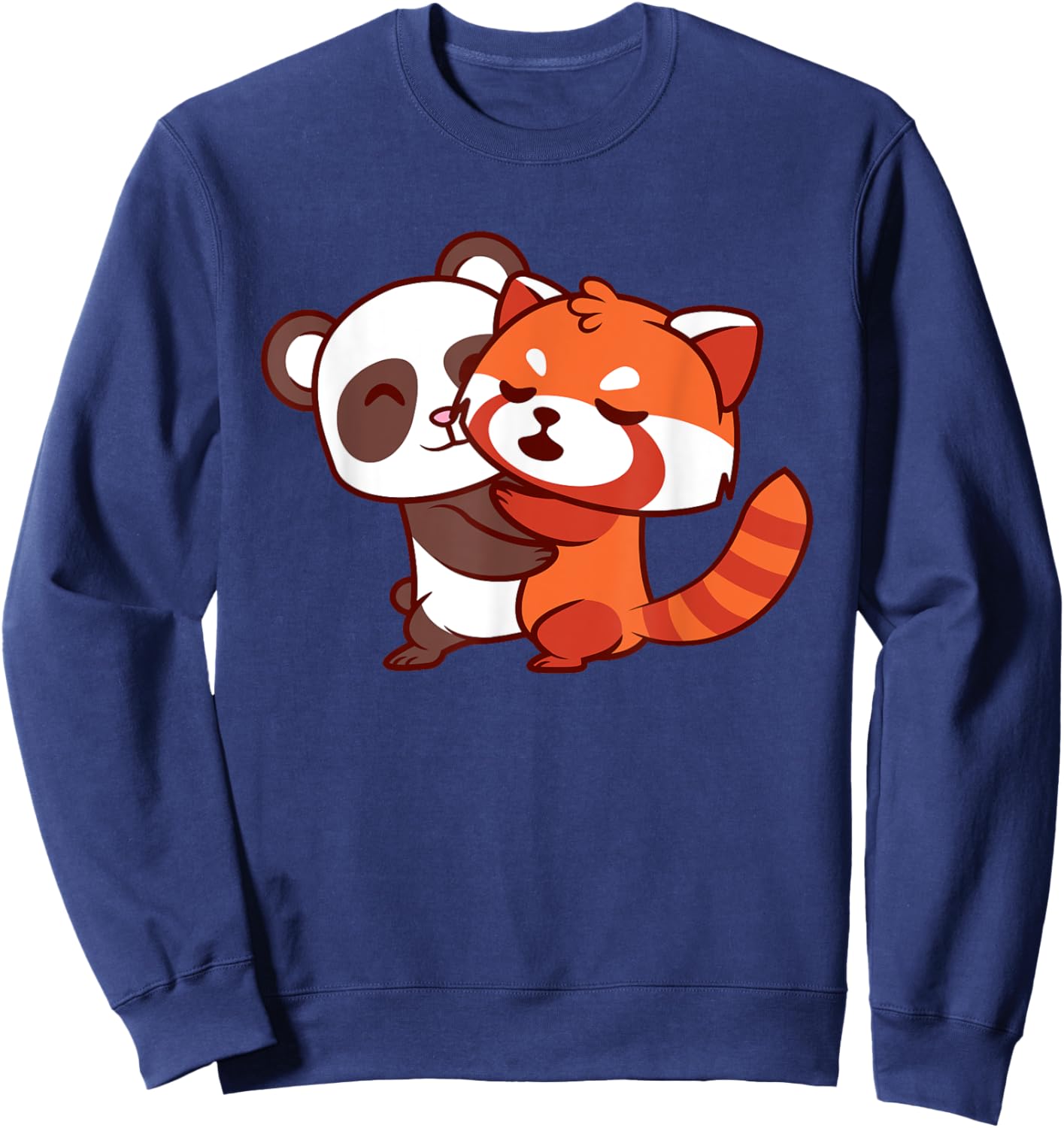 Funny Red Panda Kawaii Bear Japanese Cute Animal Lover Gifts Sweatshirt - Sweatshirt | Navy