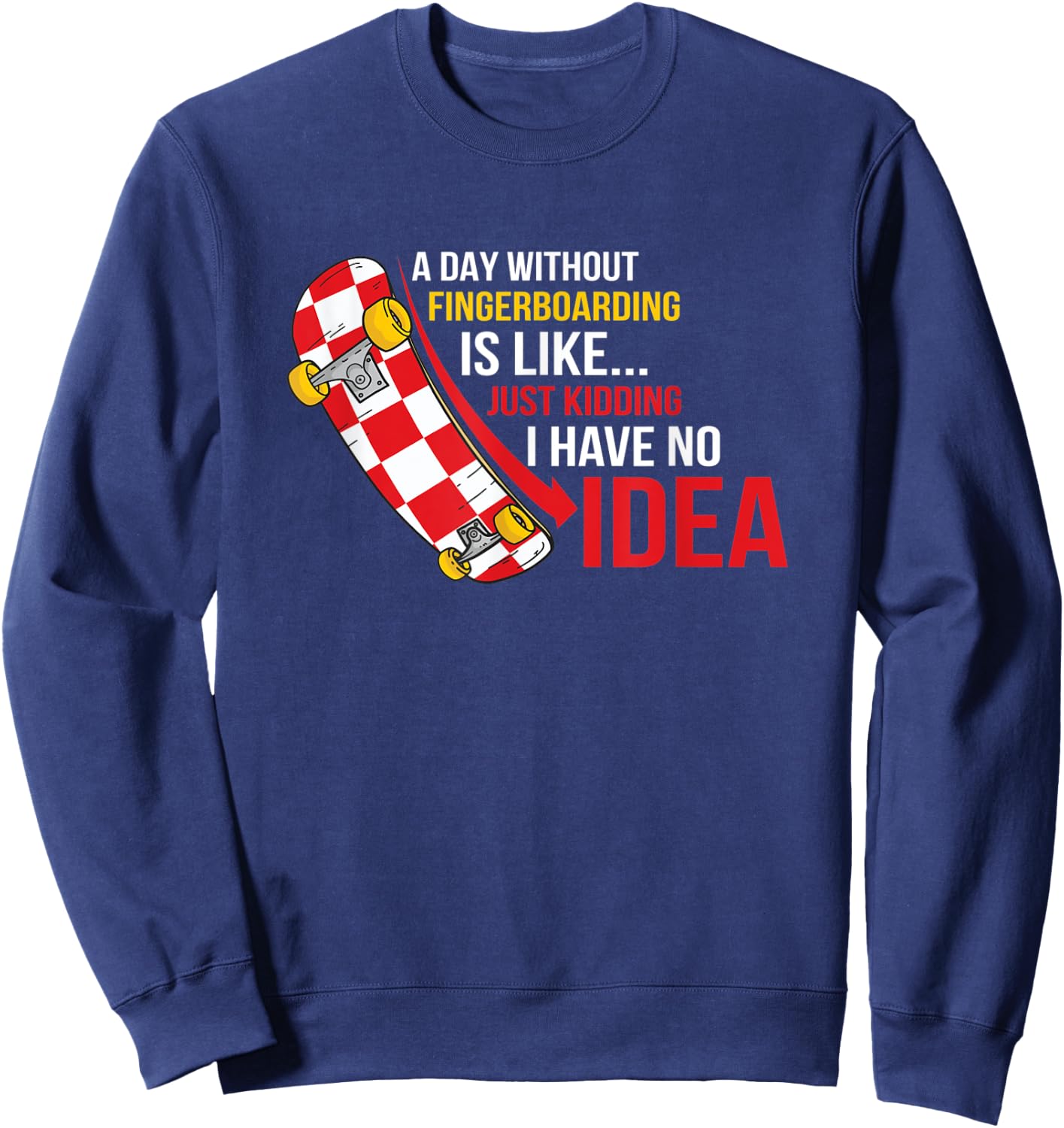 Fingerboard Tricks Skateboard Fingerboarding Ramps Park Sweatshirt - Sweatshirt | Navy