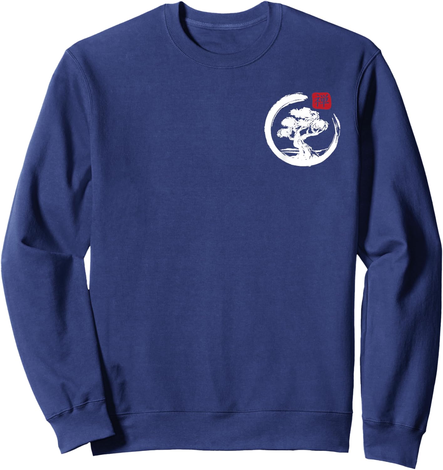 Japanese Enso Circle Bonsai Tree Zen Master Buddha Sweatshirt - Sweatshirt | Navy