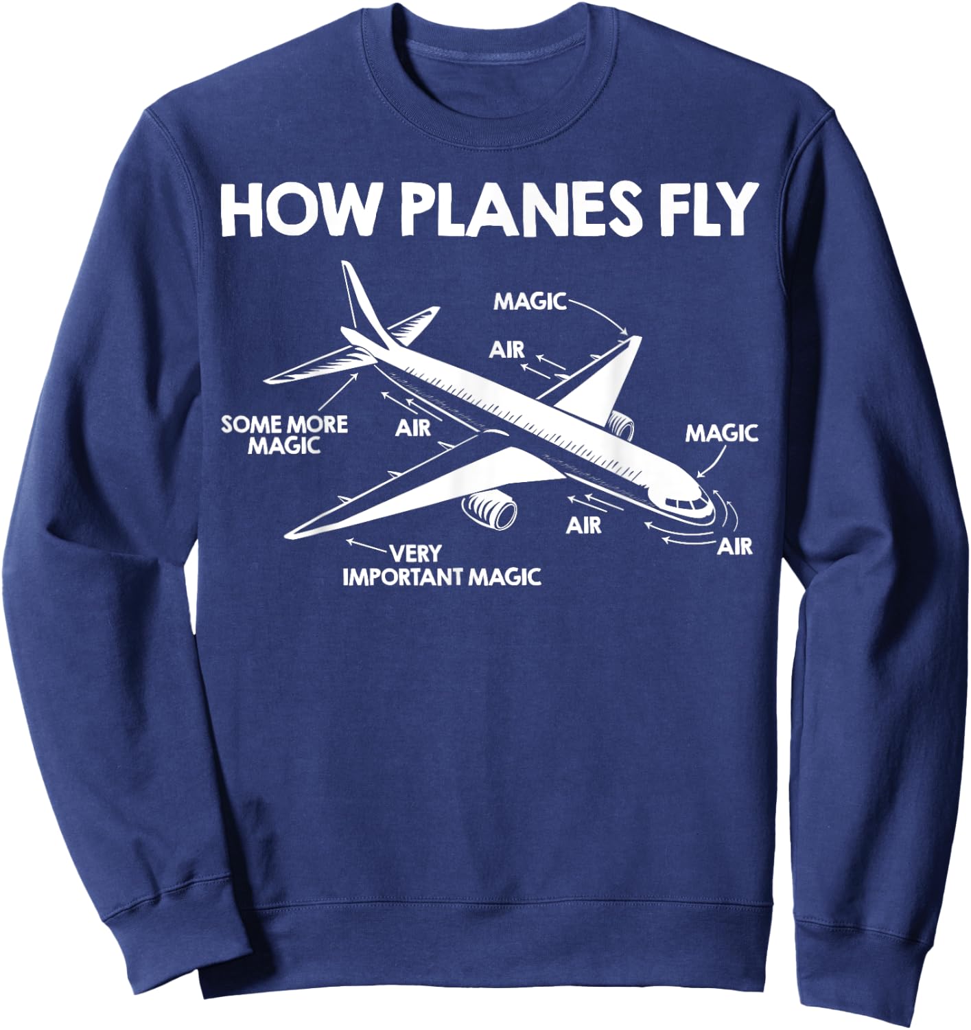 Aircraft Pilot Aerospace Engineer How Planes Fly Engineering Sweatshirt - Sweatshirt | Navy