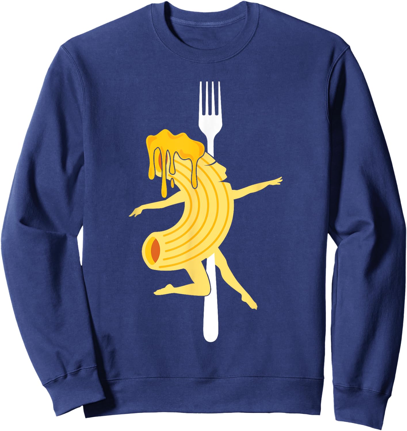 Mac & Cheese Pole Dancing - Macaroni Cheesy Lover Foodie Sweatshirt - Sweatshirt | Navy