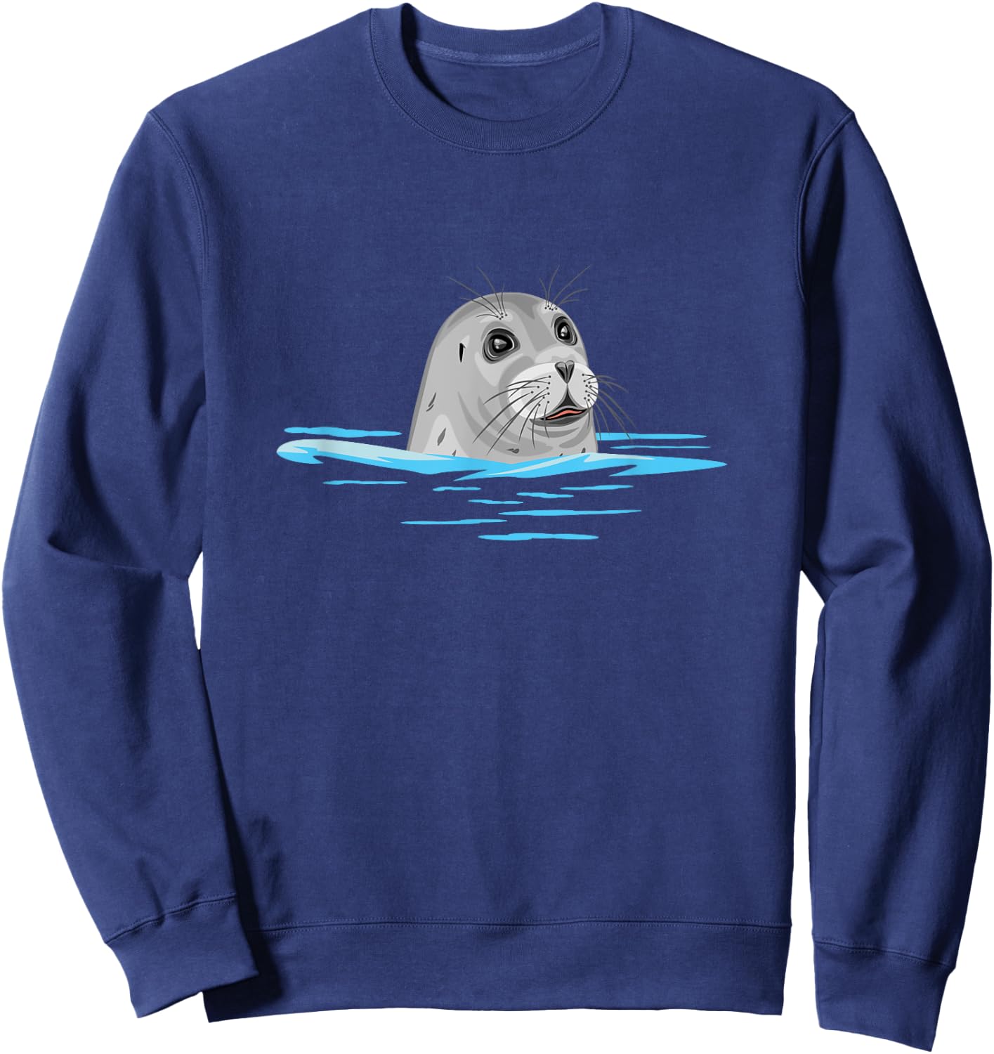 Cute floating seal. Seal in the sea Sweatshirt - Sweatshirt | Navy