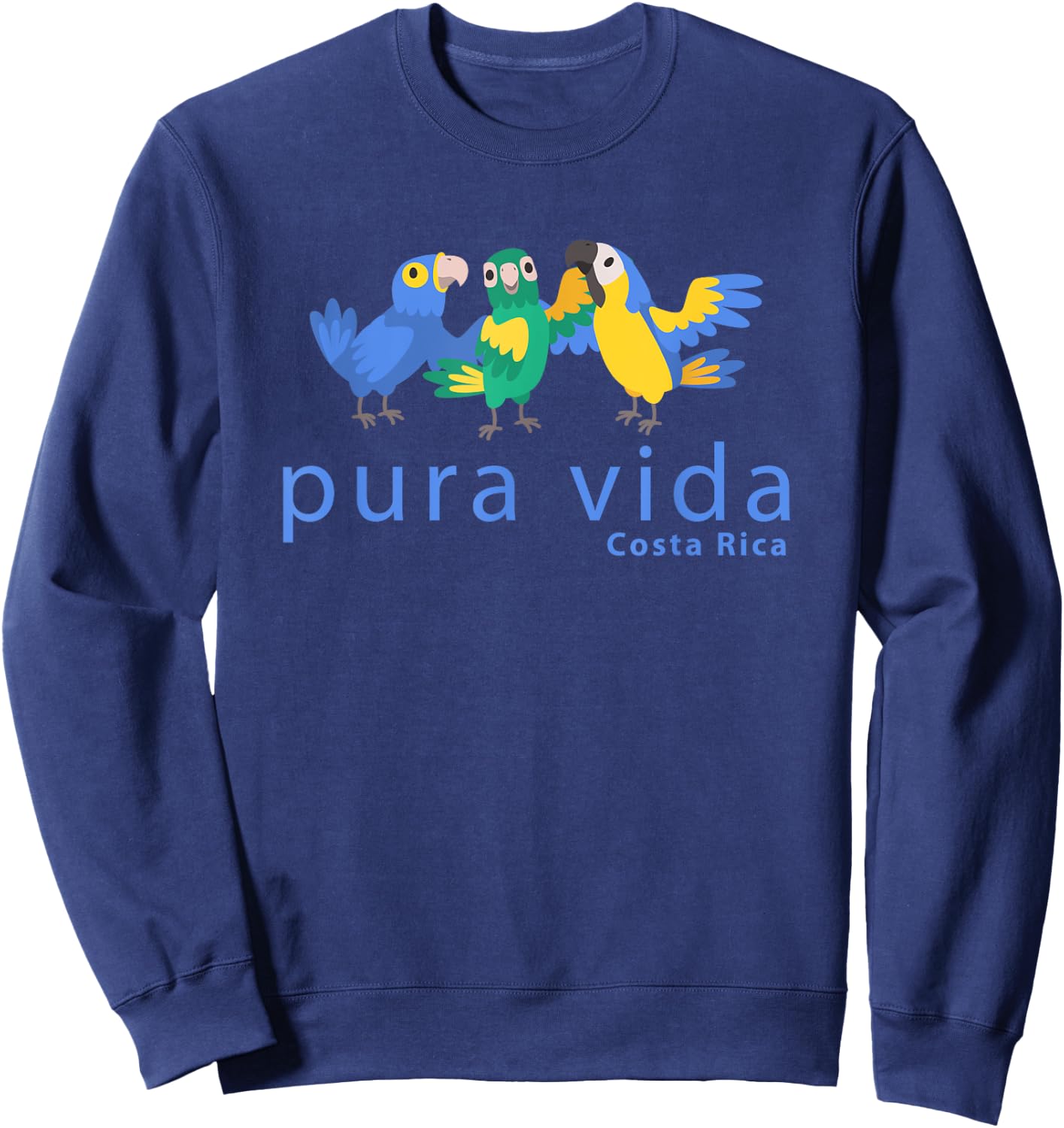 Pura Vida Parrots Costa Rica Birds Sweatshirt - Sweatshirt | Navy