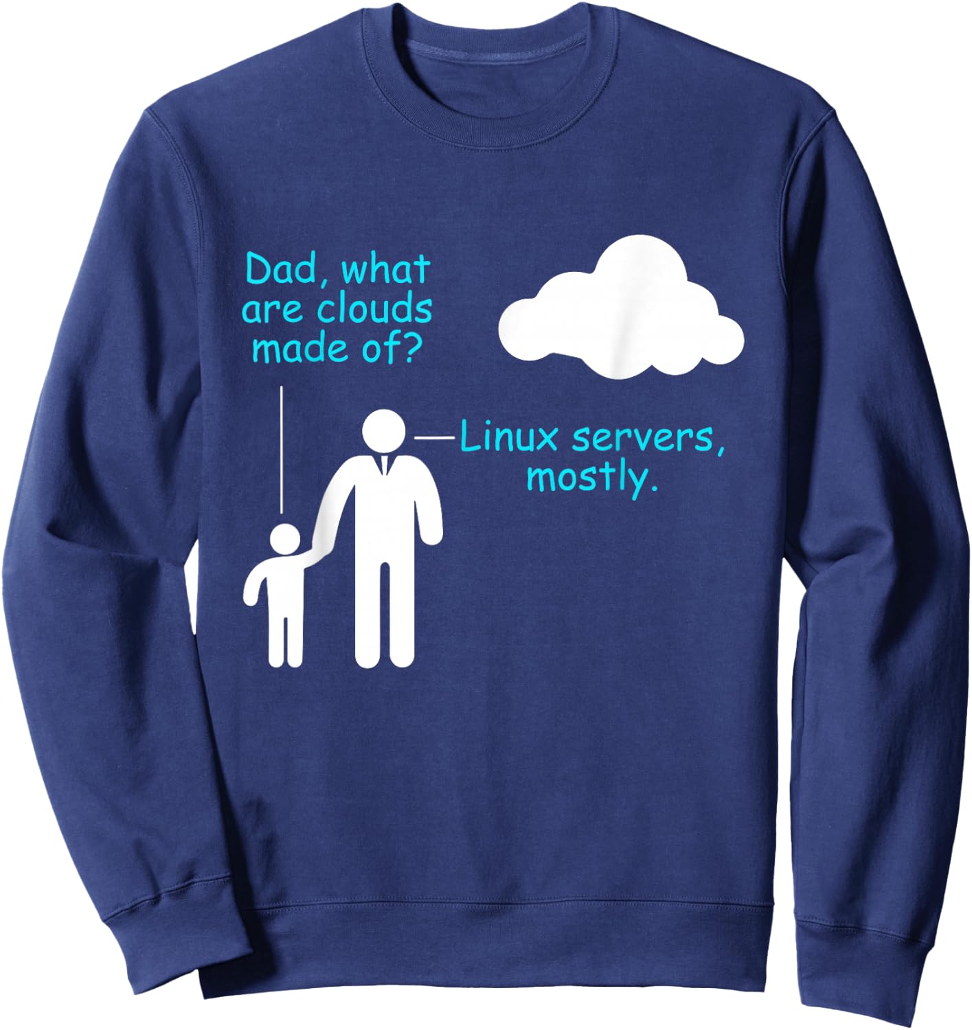 Coder Software Developer Joke Cloud Linux Server Coder Sweatshirt - Sweatshirt | Navy