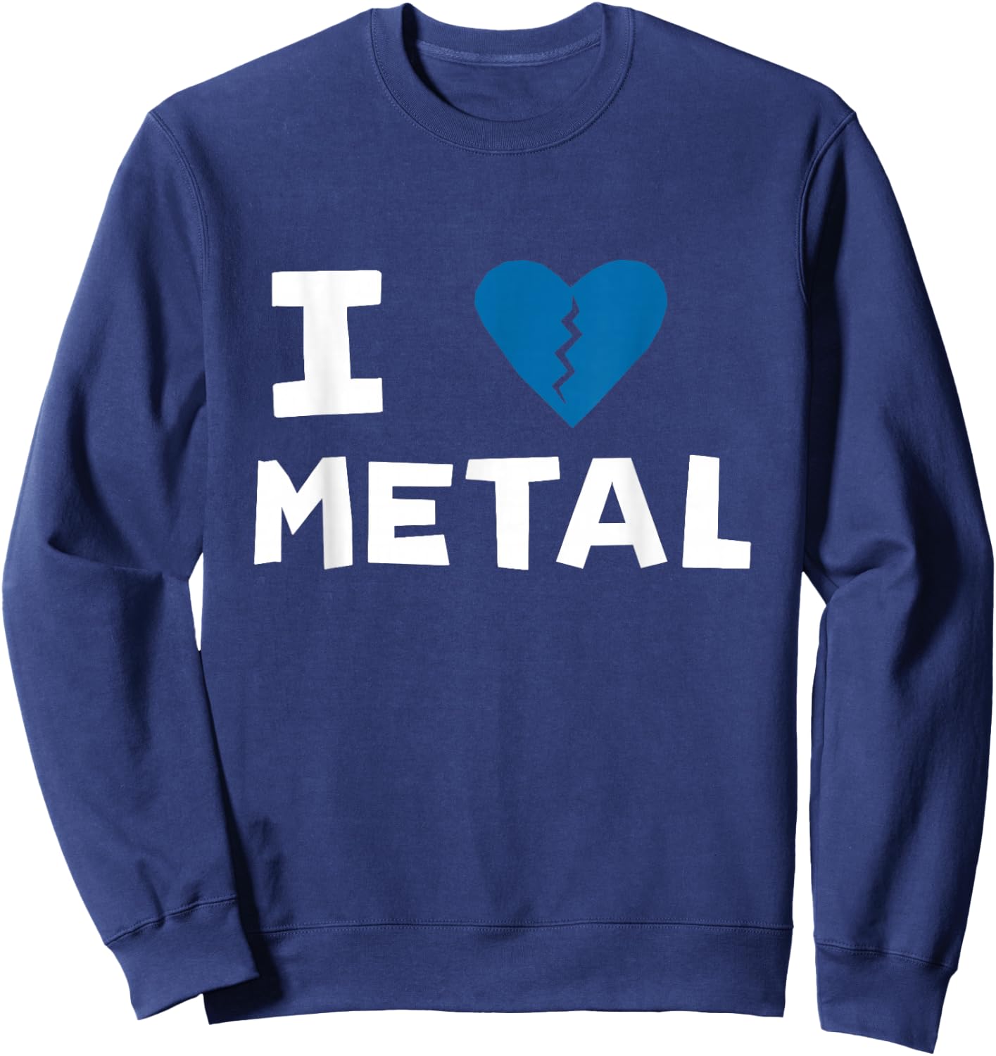 I Heart Metal Design Sweatshirt - Sweatshirt | Navy