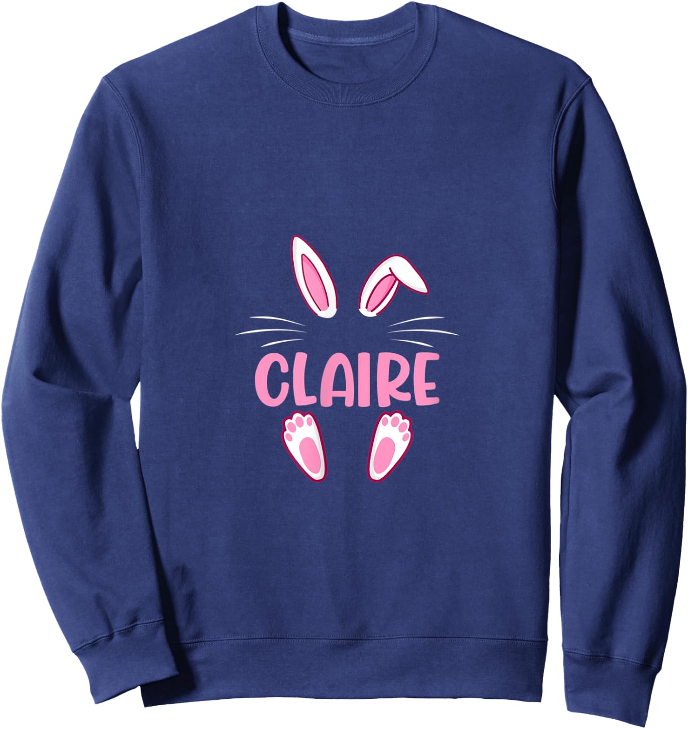 CLAIRE Easter Bunny Funny Novelty Custom Name Sweatshirt - Sweatshirt | Navy