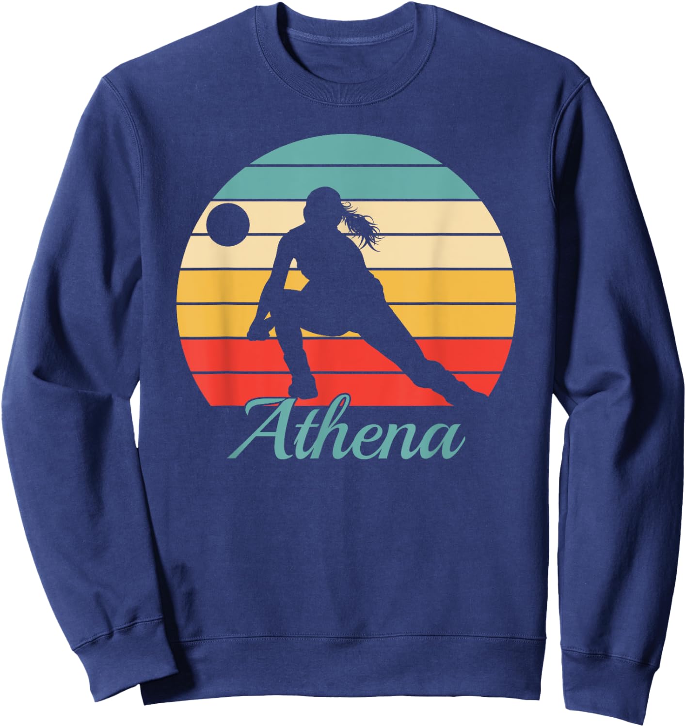 Athena Name Gift Personalized Volleyball Sweatshirt - Sweatshirt | Navy