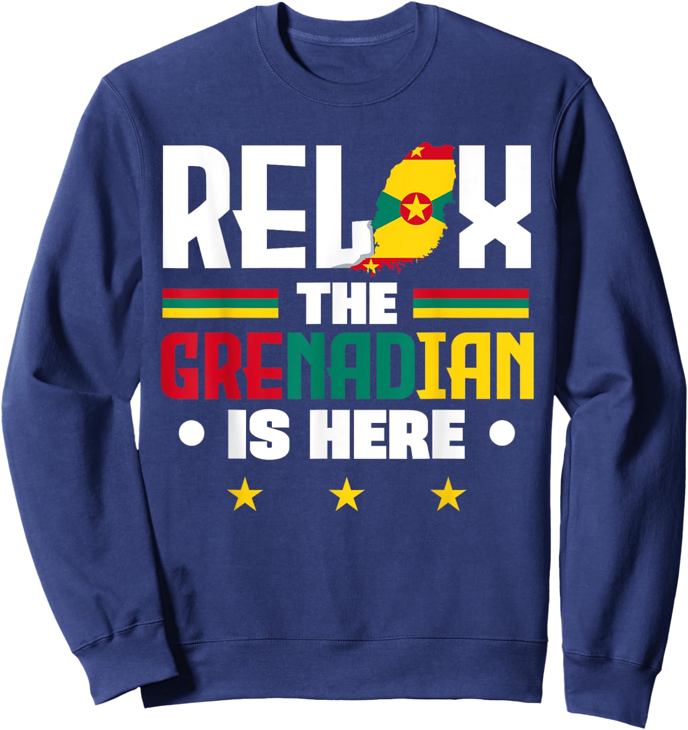 Grenada - Grenadian Heritage Roots Flag Designs Grenadian Relax - Women's Black Small Short Sleeve Cotton Sweatshirt - Sweatshirt | Navy