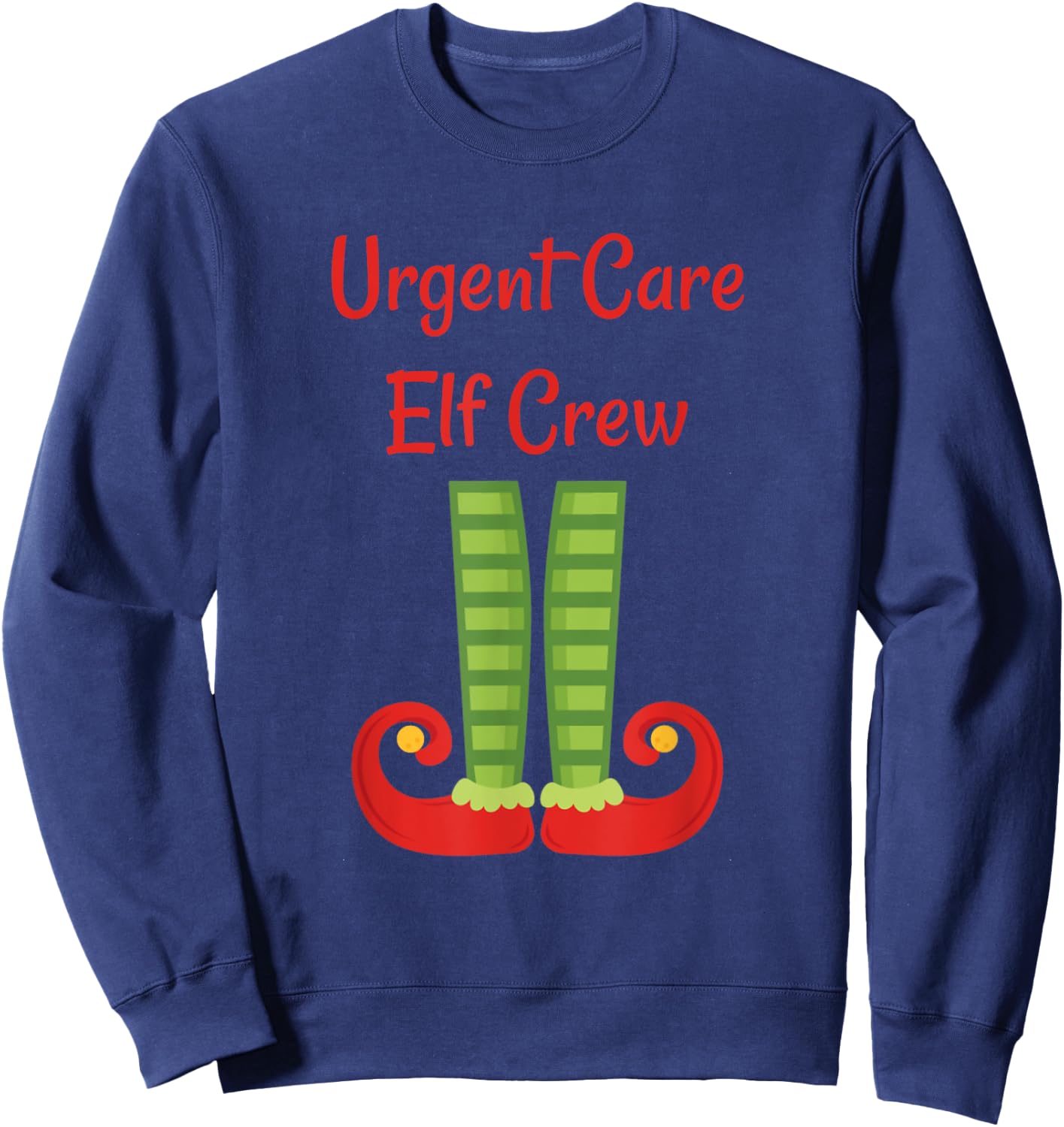 Urgent Care Elf Crew Christmas Sweatshirt - Sweatshirt | Navy