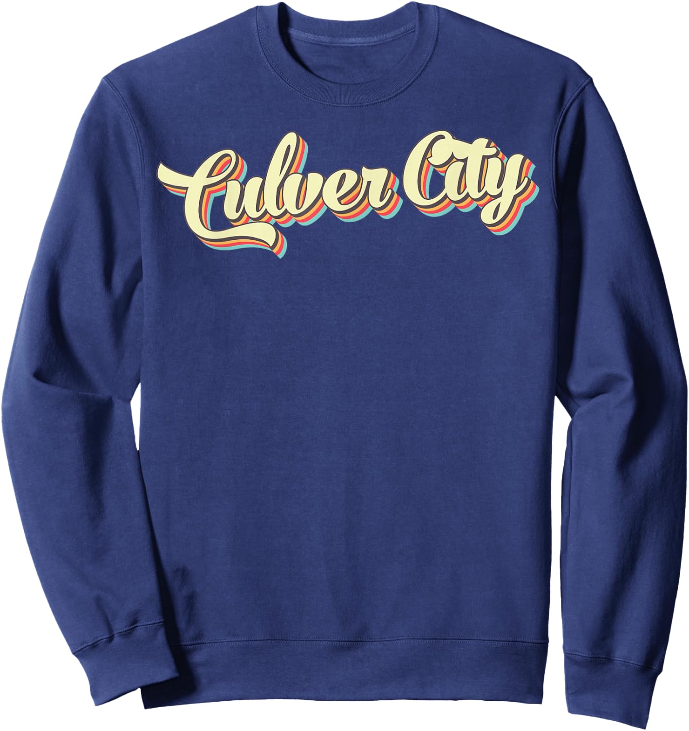 Culver City Retro Art Baseball Font Vintage Sweatshirt - Sweatshirt | Navy