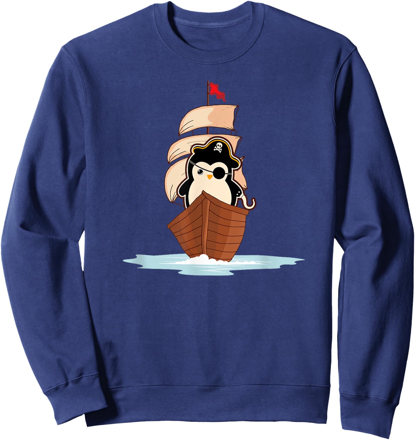 Pirate Penguin Whisperer Aquatic Bird Antarctica Animal Sweatshirt - Sweatshirt | Navy