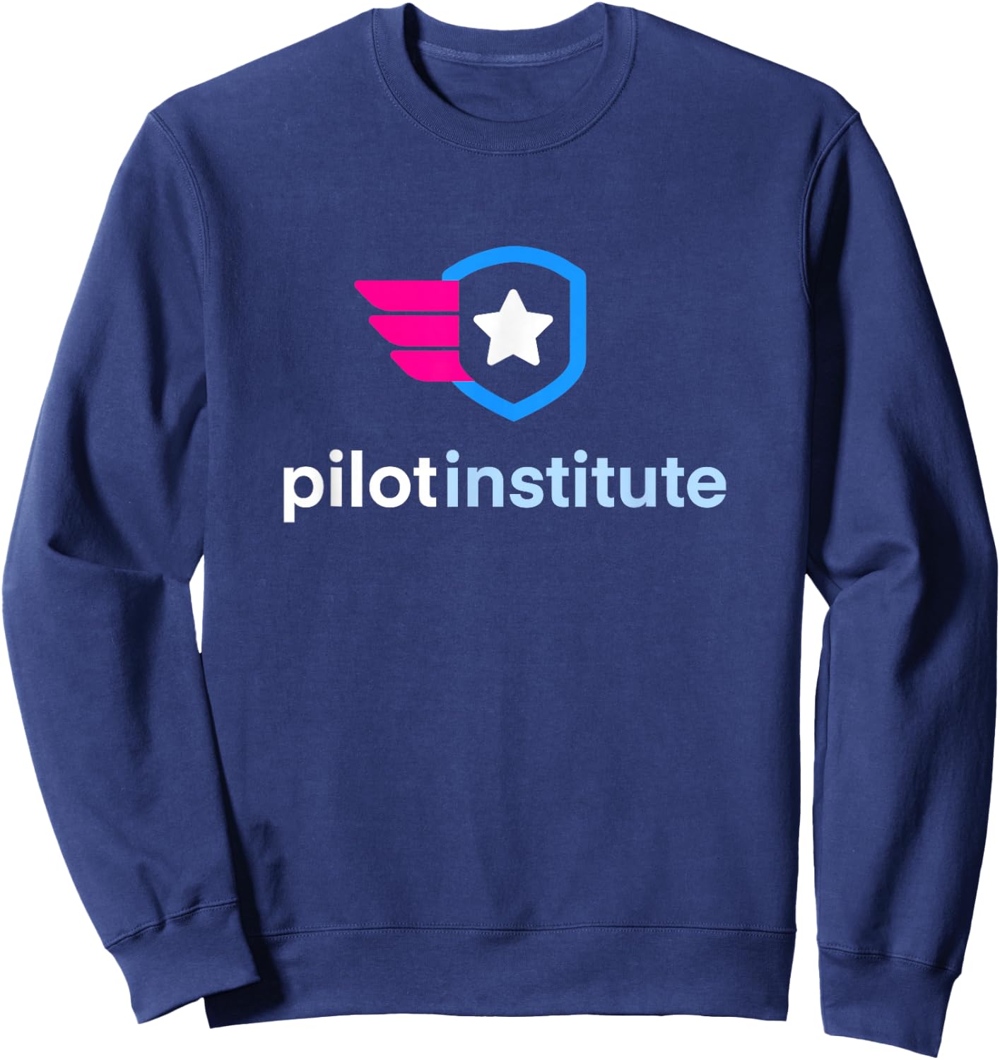 Pilot Institute Black Modern Letter Print , -Adults, Small Sweatshirt - Sweatshirt | Navy