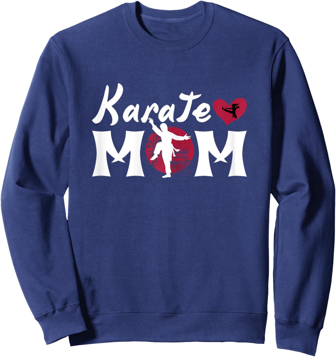 Funny Karate Lover Mom Graphic and Girls Karatist Sweatshirt - Sweatshirt | Navy