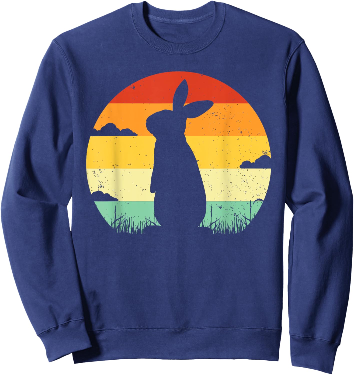 Rabbit Retro Vintage 80s Style Bunny Lover Sweatshirt - Sweatshirt | Navy