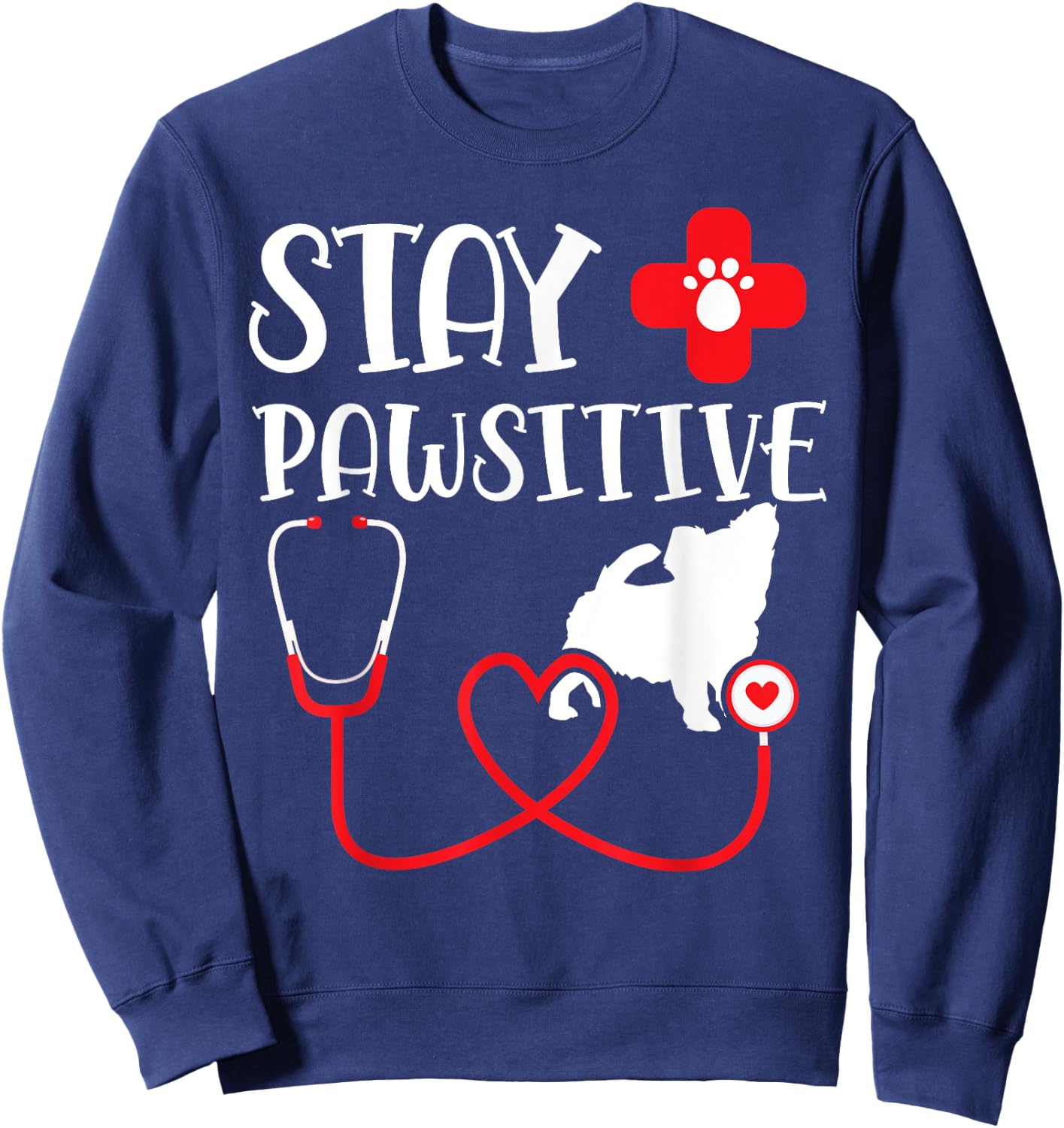 Stay Pawsitive Stay Pawsitive Vet Sweatshirt - Sweatshirt | Navy